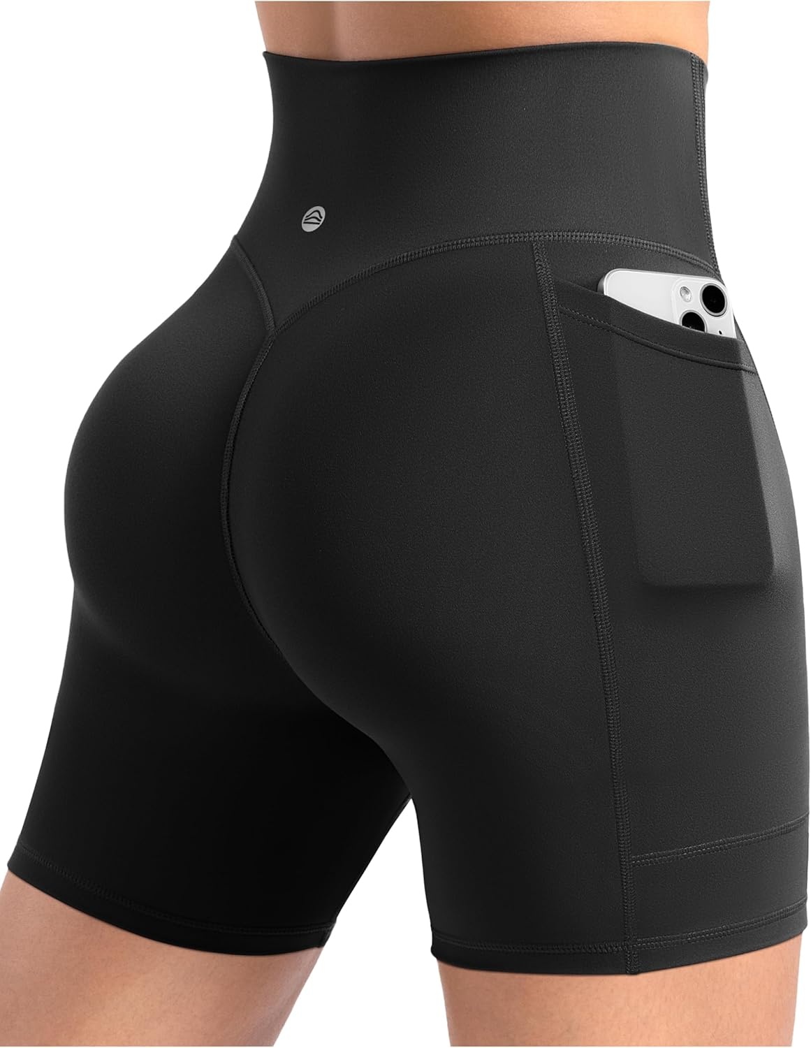 image:imageENERBLOOM Workout Biker Shorts Womens with Pockets High Waist Yoga 2546810 Gym Running Volleyball Athletic ShortsBlack