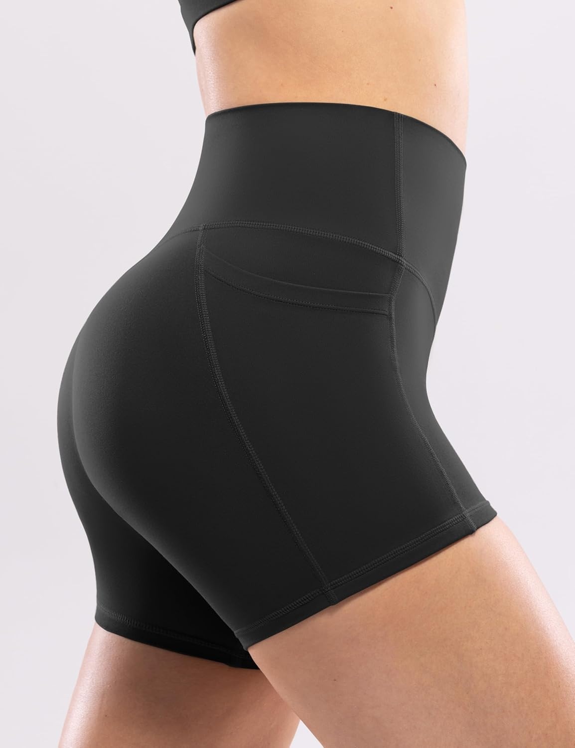 image:imageENERBLOOM Workout Biker Shorts Womens with Pockets High Waist Yoga 2546810 Gym Running Volleyball Athletic ShortsBlack