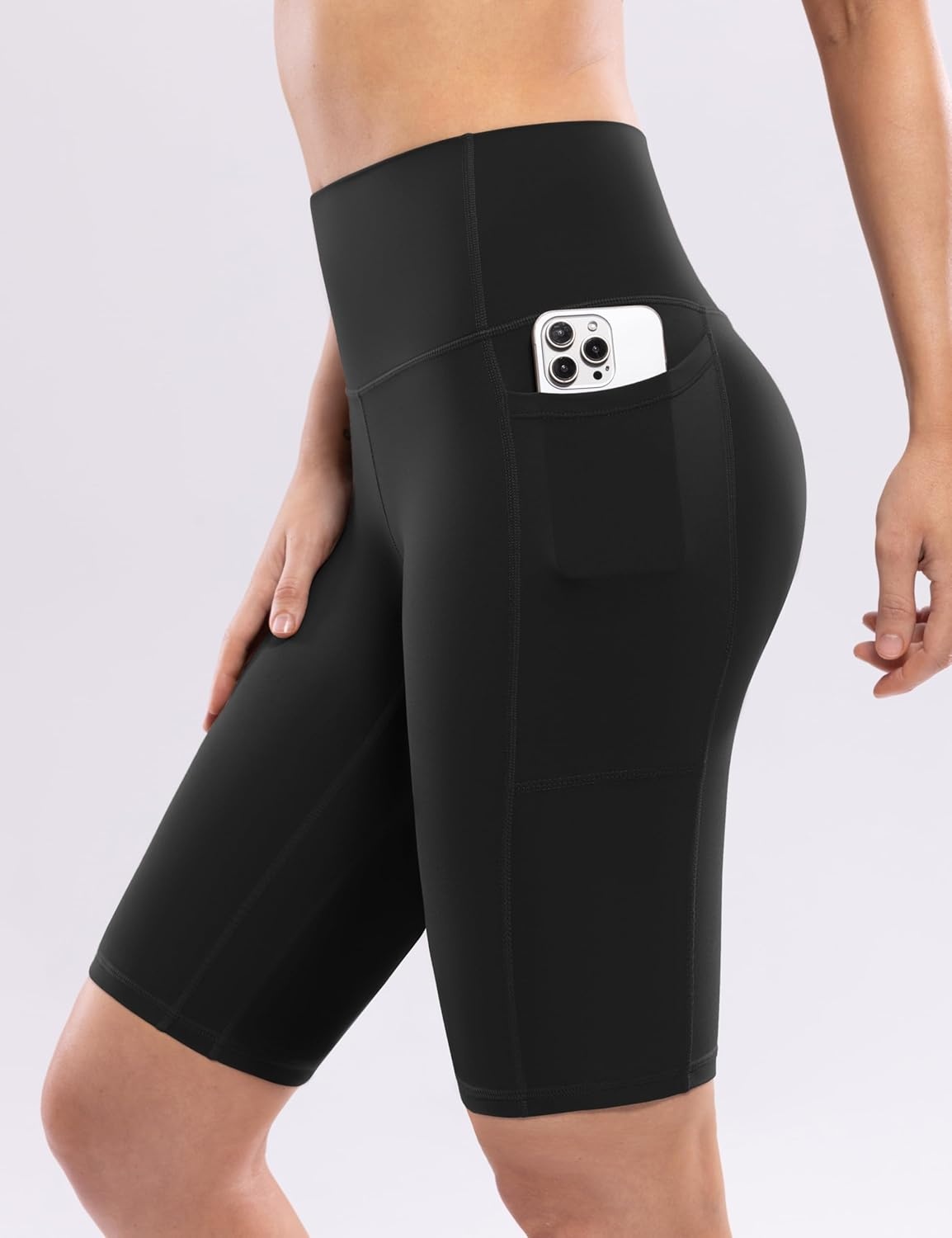 image:imageENERBLOOM Workout Biker Shorts Womens with Pockets High Waist Yoga 2546810 Gym Running Volleyball Athletic ShortsBlack