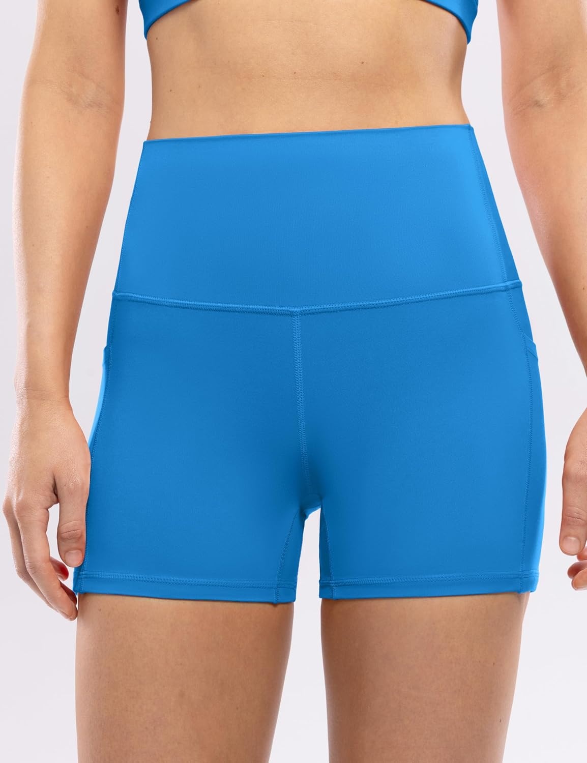 image:imageENERBLOOM Workout Biker Shorts Womens with Pockets High Waist Yoga 2546810 Gym Running Volleyball Athletic ShortsClassic Blue
