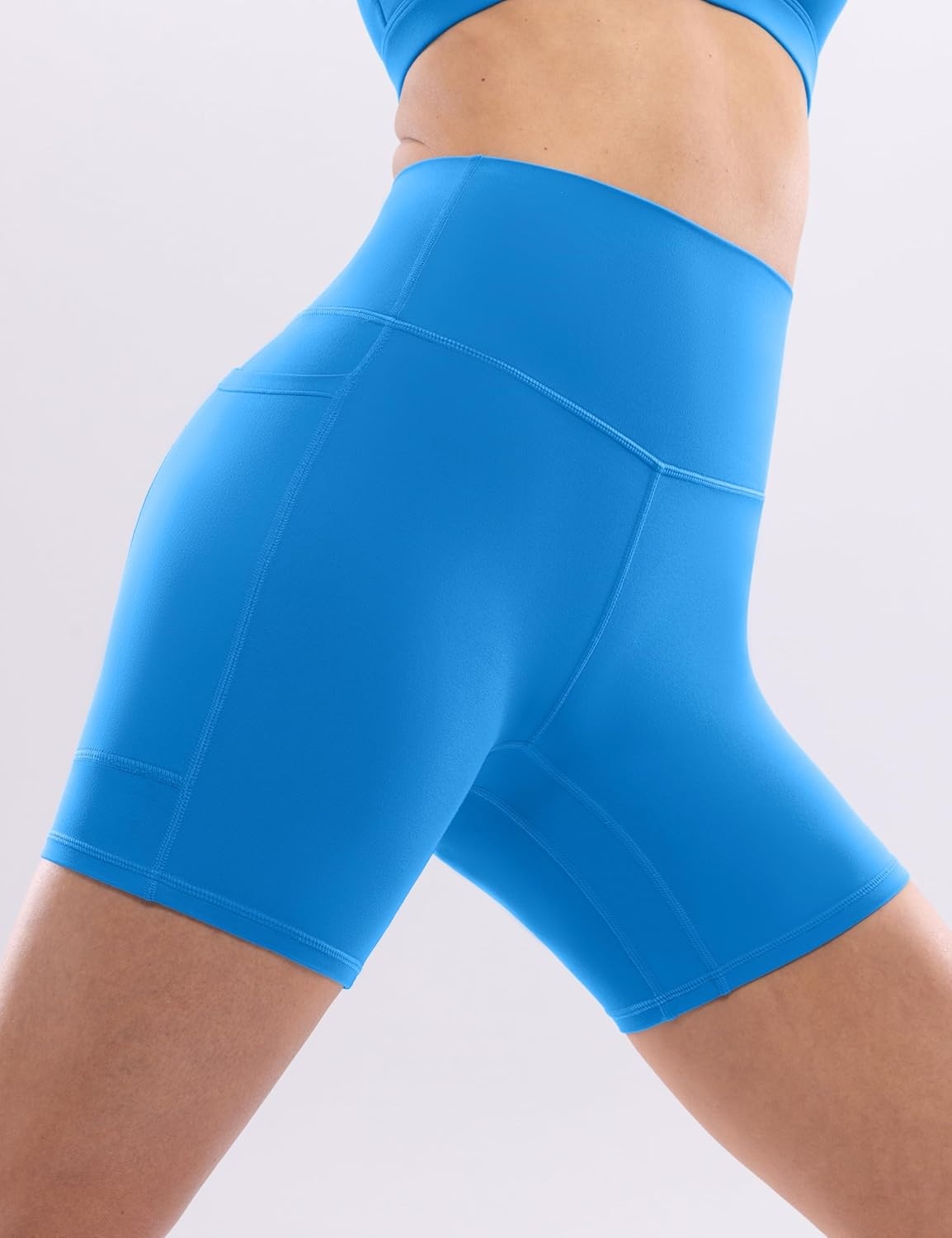 image:imageENERBLOOM Workout Biker Shorts Womens with Pockets High Waist Yoga 2546810 Gym Running Volleyball Athletic ShortsClassic Blue