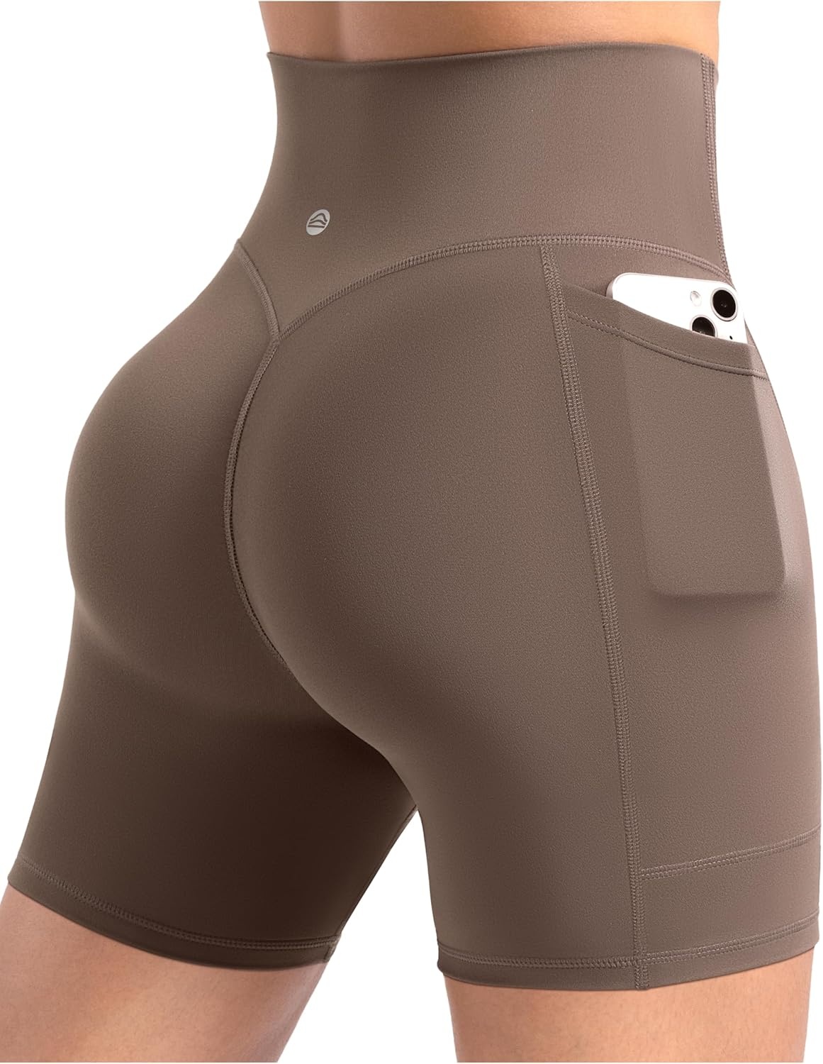image:imageENERBLOOM Workout Biker Shorts Womens with Pockets High Waist Yoga 2546810 Gym Running Volleyball Athletic ShortsCoffee