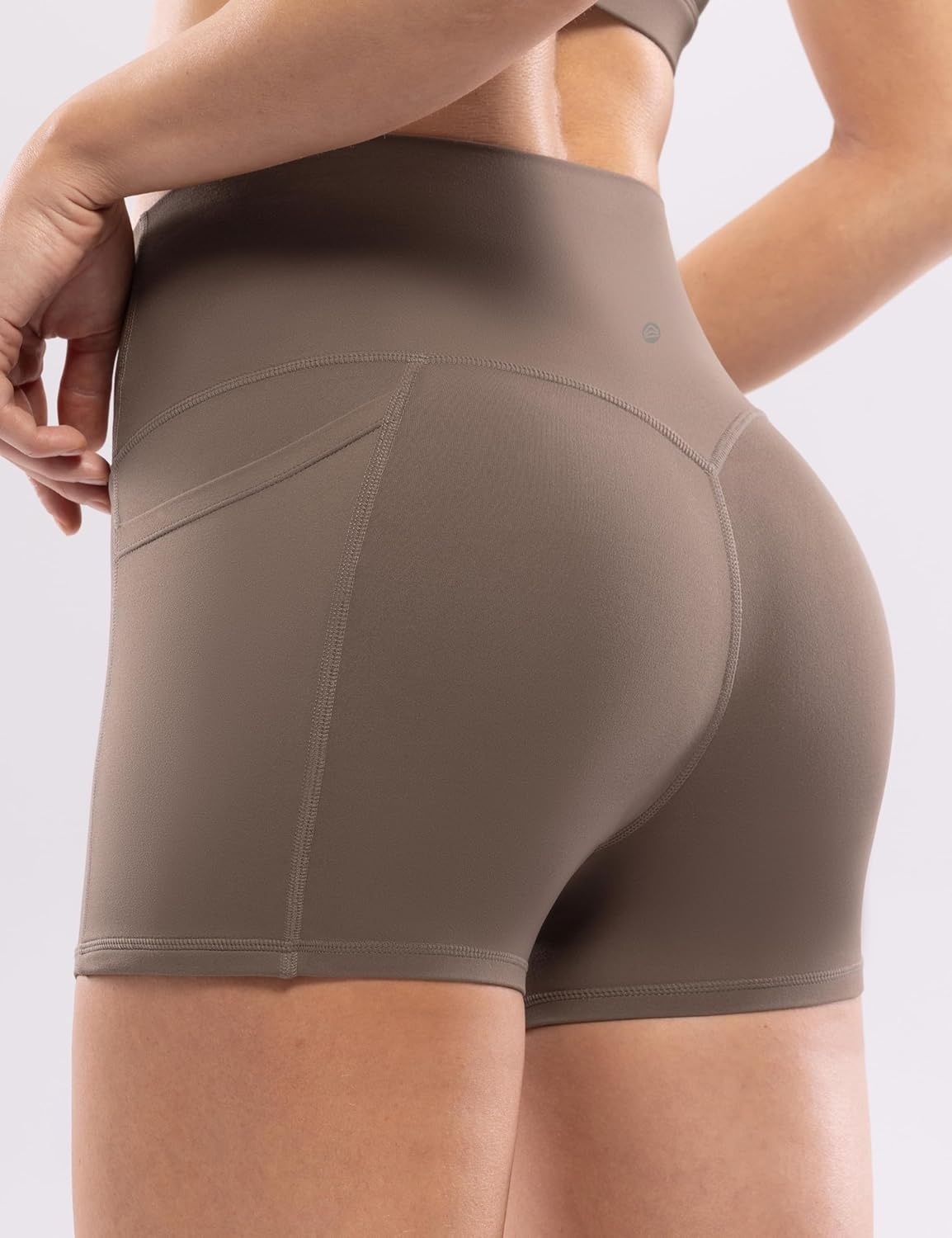 image:imageENERBLOOM Workout Biker Shorts Womens with Pockets High Waist Yoga 2546810 Gym Running Volleyball Athletic ShortsCoffee