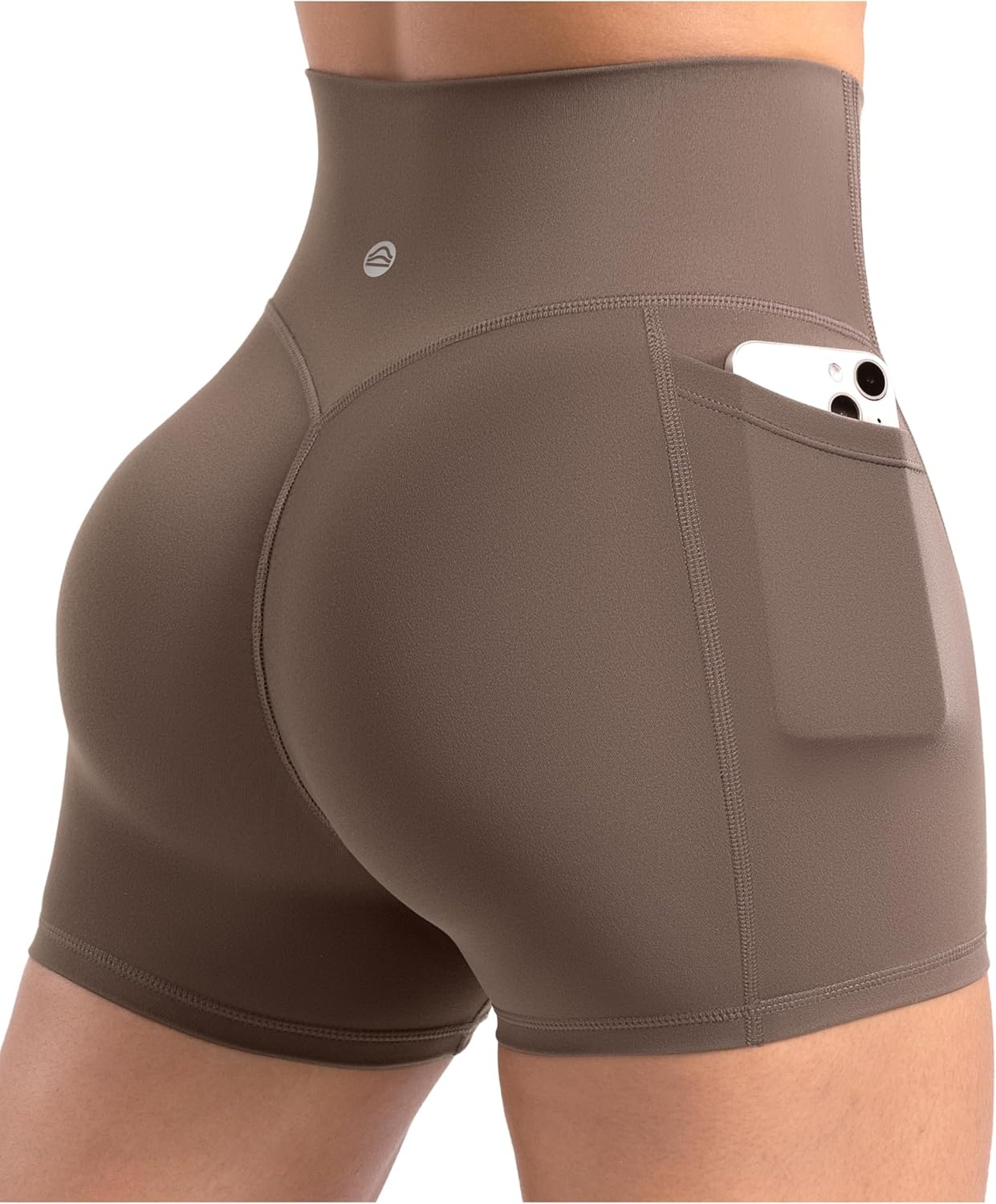 image:imageENERBLOOM Workout Biker Shorts Womens with Pockets High Waist Yoga 2546810 Gym Running Volleyball Athletic ShortsCoffee