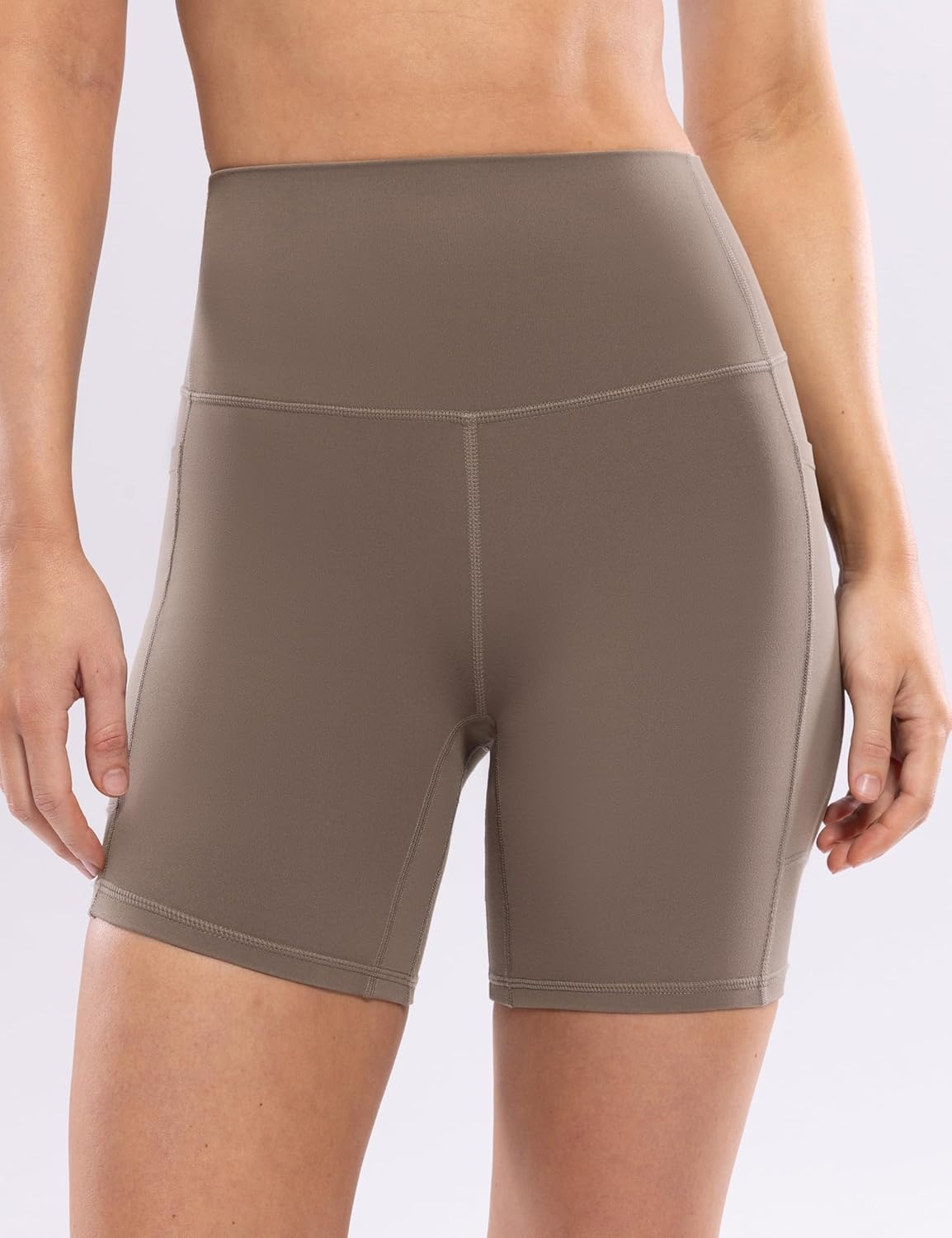 image:imageENERBLOOM Workout Biker Shorts Womens with Pockets High Waist Yoga 2546810 Gym Running Volleyball Athletic ShortsCoffee