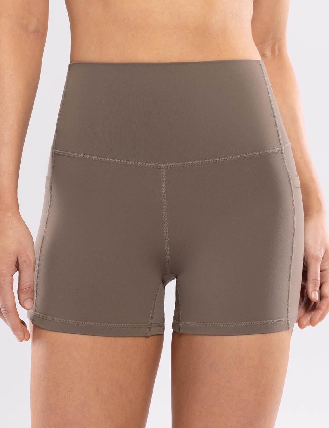 image:imageENERBLOOM Workout Biker Shorts Womens with Pockets High Waist Yoga 2546810 Gym Running Volleyball Athletic ShortsCoffee