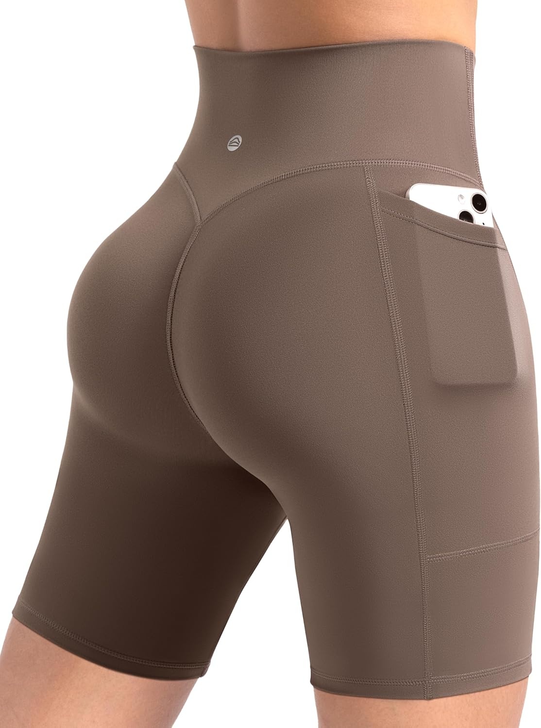 image:imageENERBLOOM Workout Biker Shorts Womens with Pockets High Waist Yoga 2546810 Gym Running Volleyball Athletic ShortsCoffee