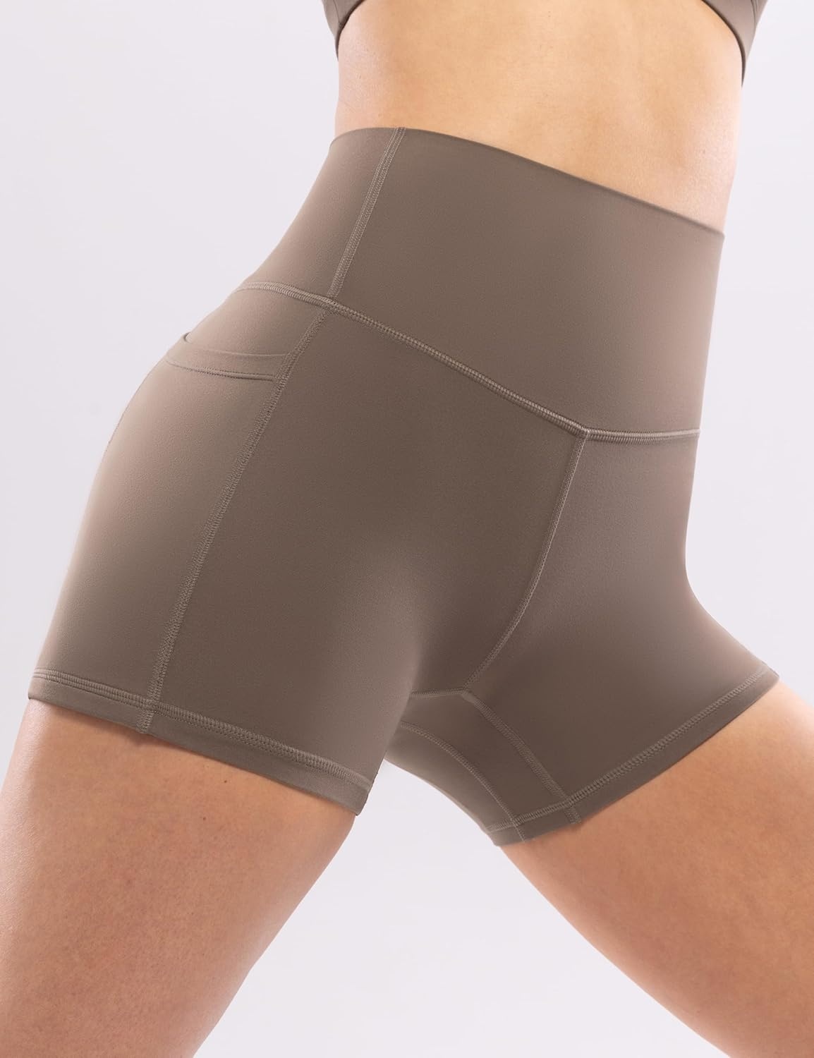 image:imageENERBLOOM Workout Biker Shorts Womens with Pockets High Waist Yoga 2546810 Gym Running Volleyball Athletic ShortsCoffee