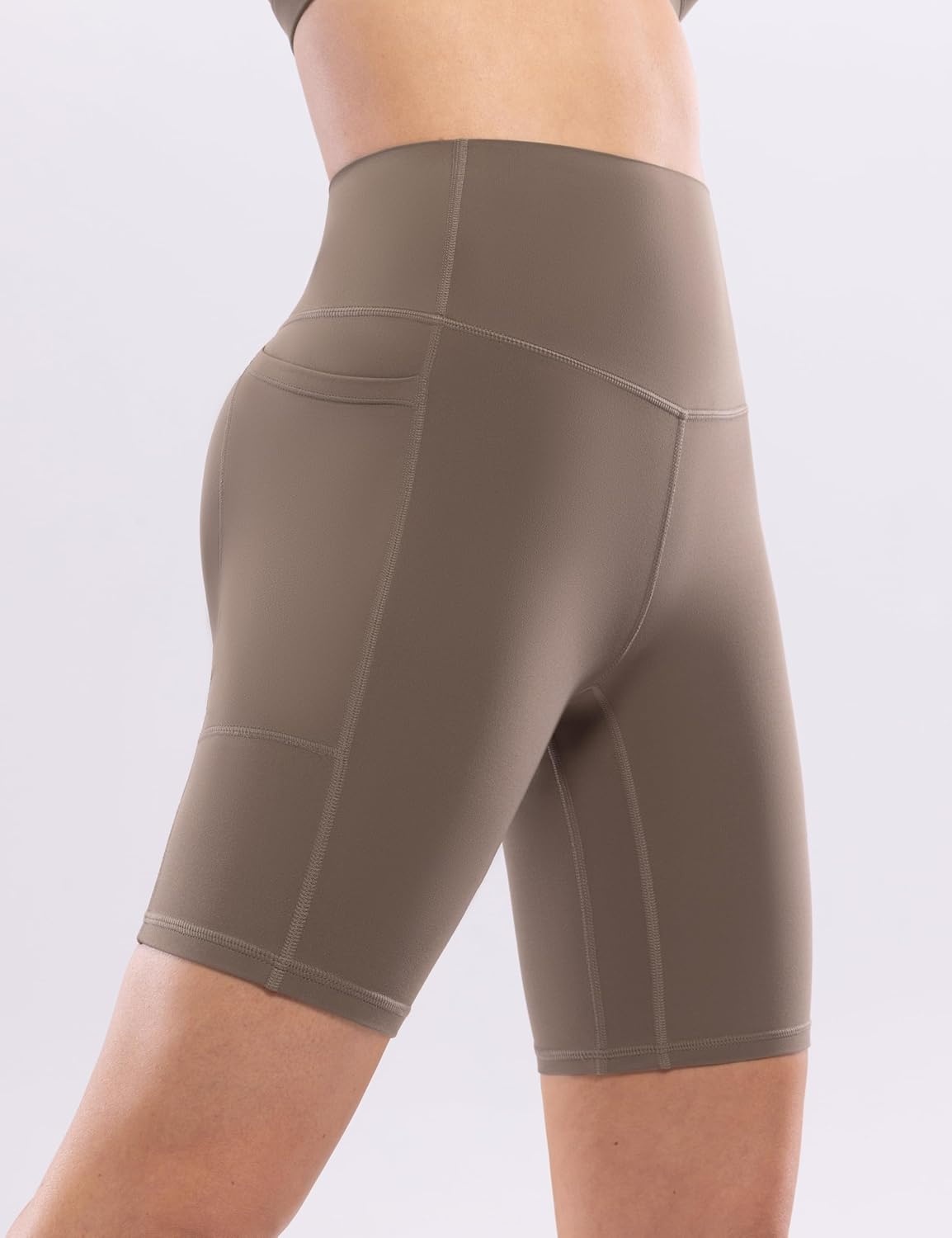 image:imageENERBLOOM Workout Biker Shorts Womens with Pockets High Waist Yoga 2546810 Gym Running Volleyball Athletic ShortsCoffee
