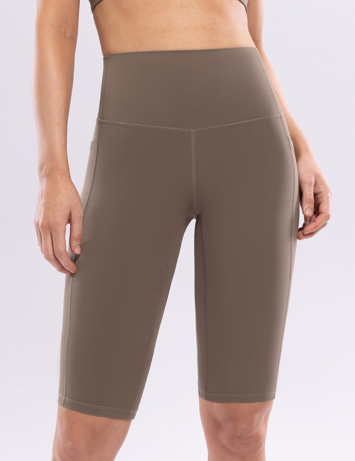 image:imageENERBLOOM Workout Biker Shorts Womens with Pockets High Waist Yoga 2546810 Gym Running Volleyball Athletic ShortsCoffee