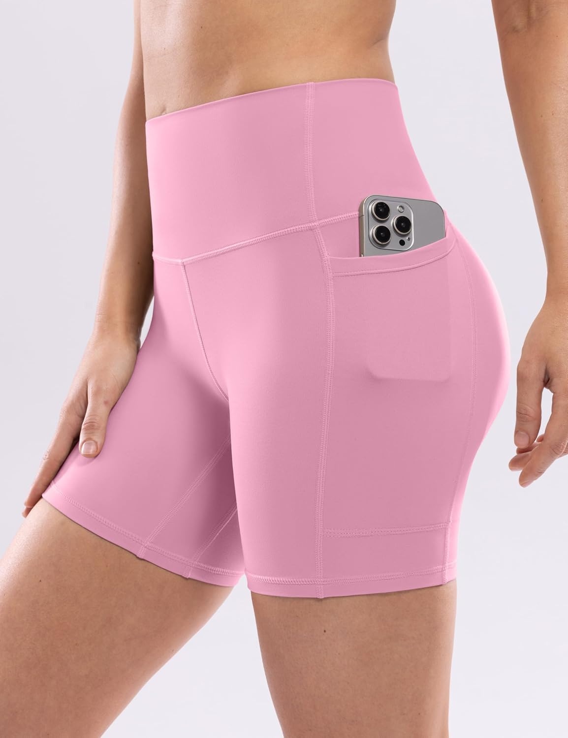 image:imageENERBLOOM Workout Biker Shorts Womens with Pockets High Waist Yoga 2546810 Gym Running Volleyball Athletic ShortsPastel Pink