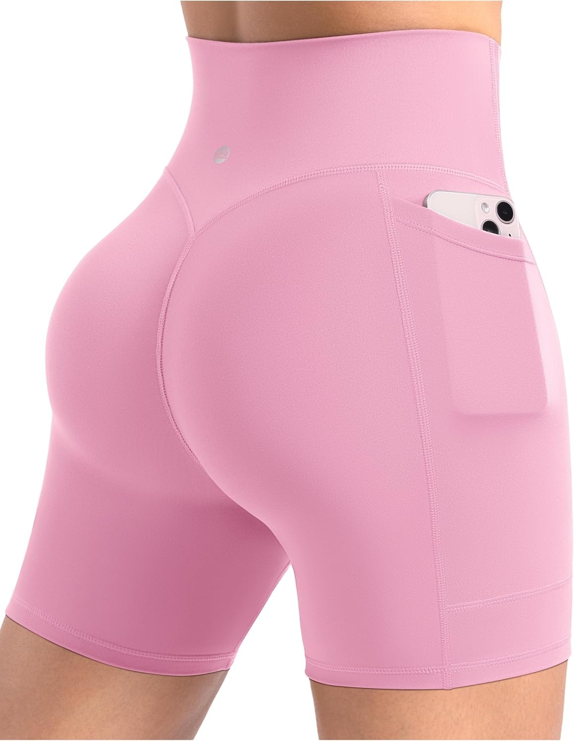image:imageENERBLOOM Workout Biker Shorts Womens with Pockets High Waist Yoga 2546810 Gym Running Volleyball Athletic ShortsPastel Pink