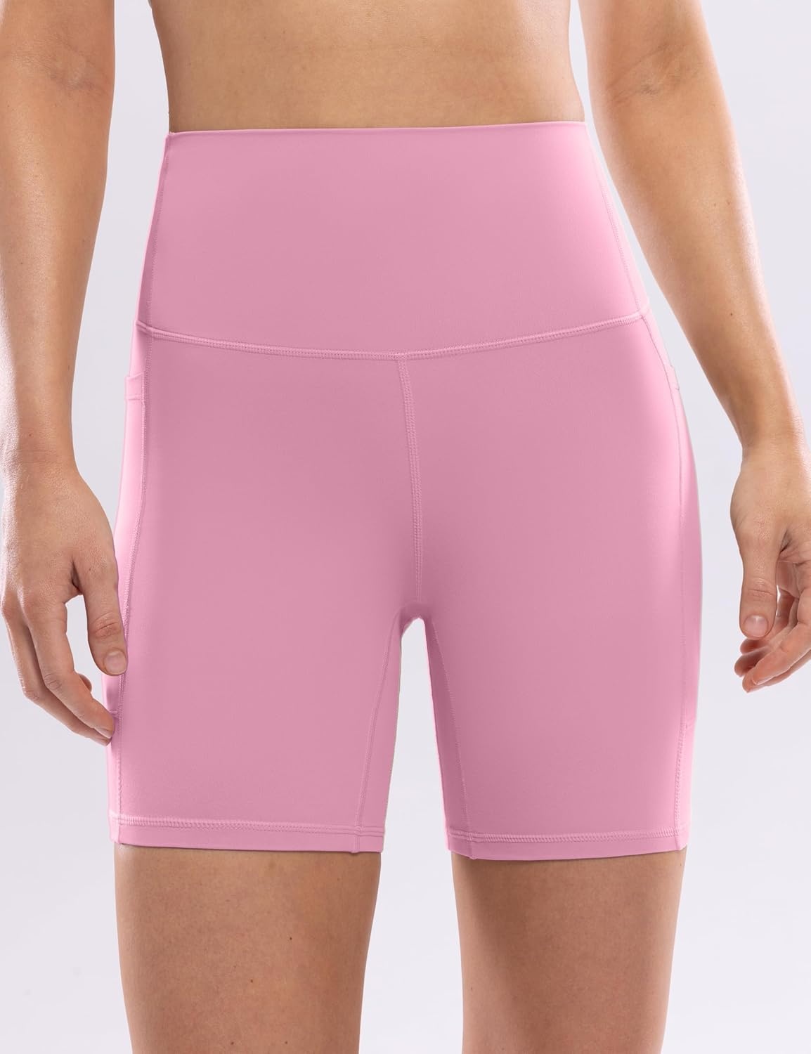image:imageENERBLOOM Workout Biker Shorts Womens with Pockets High Waist Yoga 2546810 Gym Running Volleyball Athletic ShortsPastel Pink