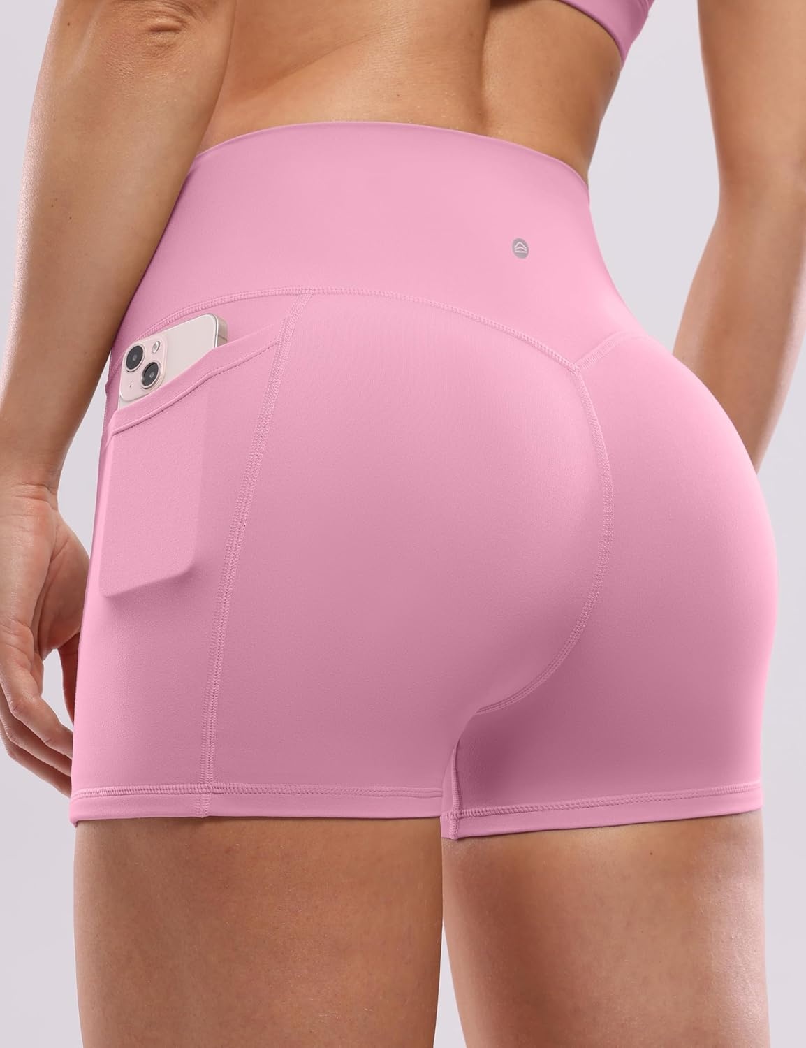 image:imageENERBLOOM Workout Biker Shorts Womens with Pockets High Waist Yoga 2546810 Gym Running Volleyball Athletic ShortsPastel Pink