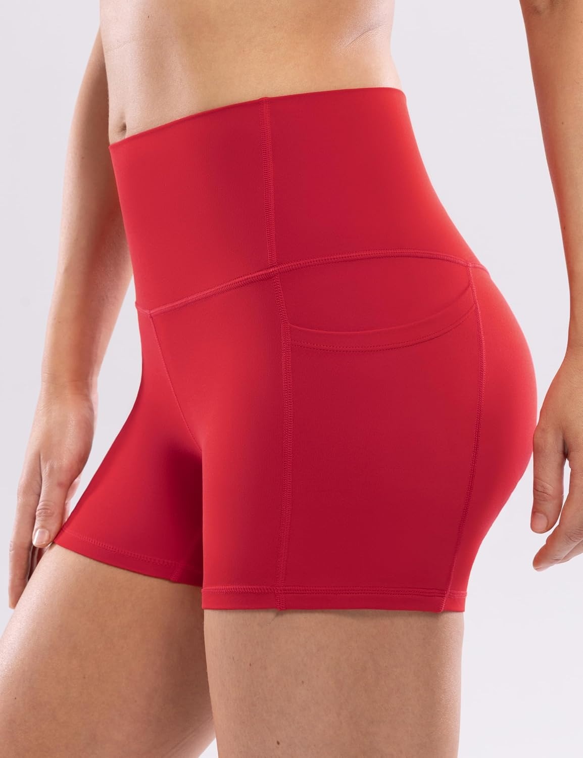 image:imageENERBLOOM Workout Biker Shorts Womens with Pockets High Waist Yoga 2546810 Gym Running Volleyball Athletic ShortsScarlet