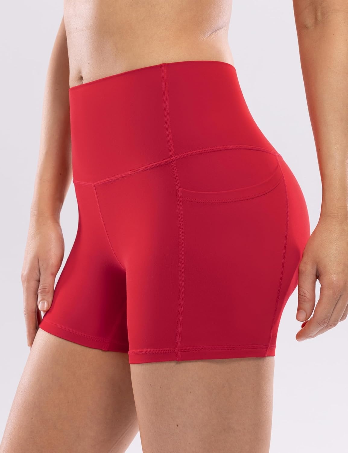 image:imageENERBLOOM Workout Biker Shorts Womens with Pockets High Waist Yoga 2546810 Gym Running Volleyball Athletic ShortsScarlet