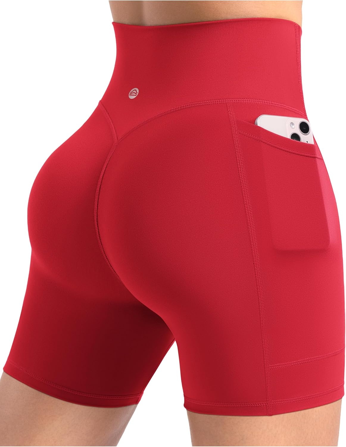 image:imageENERBLOOM Workout Biker Shorts Womens with Pockets High Waist Yoga 2546810 Gym Running Volleyball Athletic ShortsScarlet