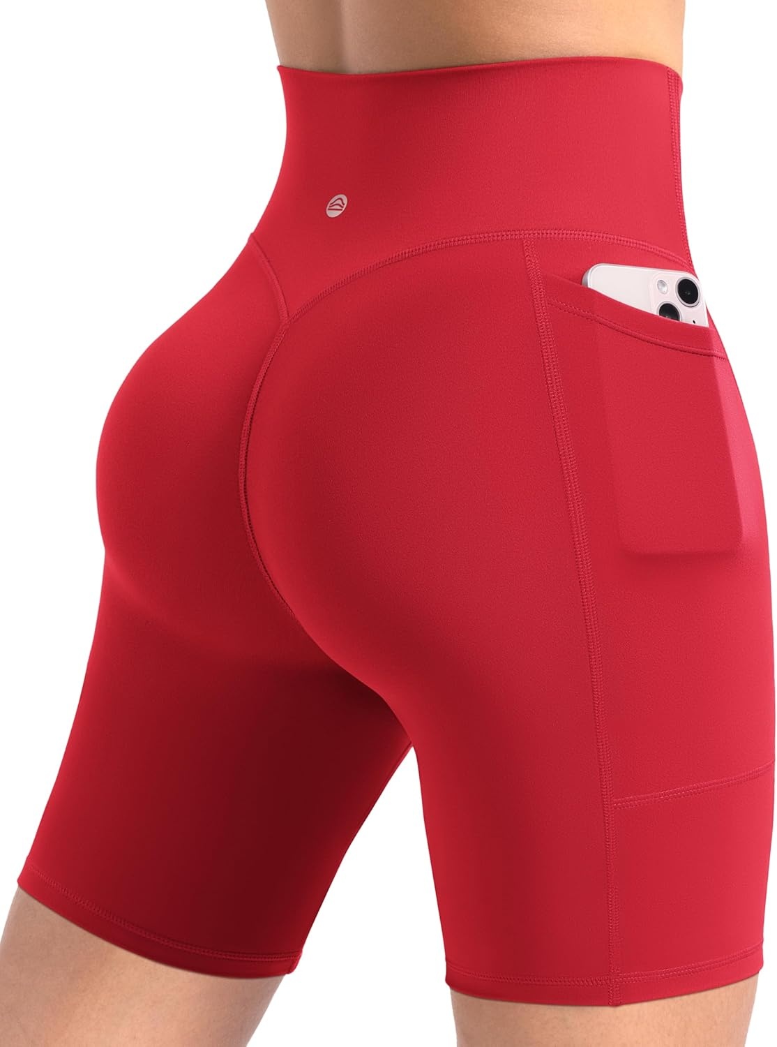image:imageENERBLOOM Workout Biker Shorts Womens with Pockets High Waist Yoga 2546810 Gym Running Volleyball Athletic ShortsScarlet