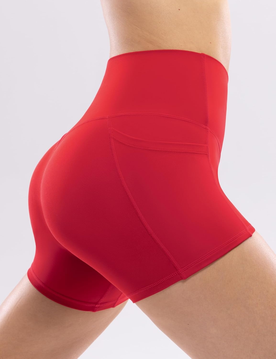 image:imageENERBLOOM Workout Biker Shorts Womens with Pockets High Waist Yoga 2546810 Gym Running Volleyball Athletic ShortsScarlet