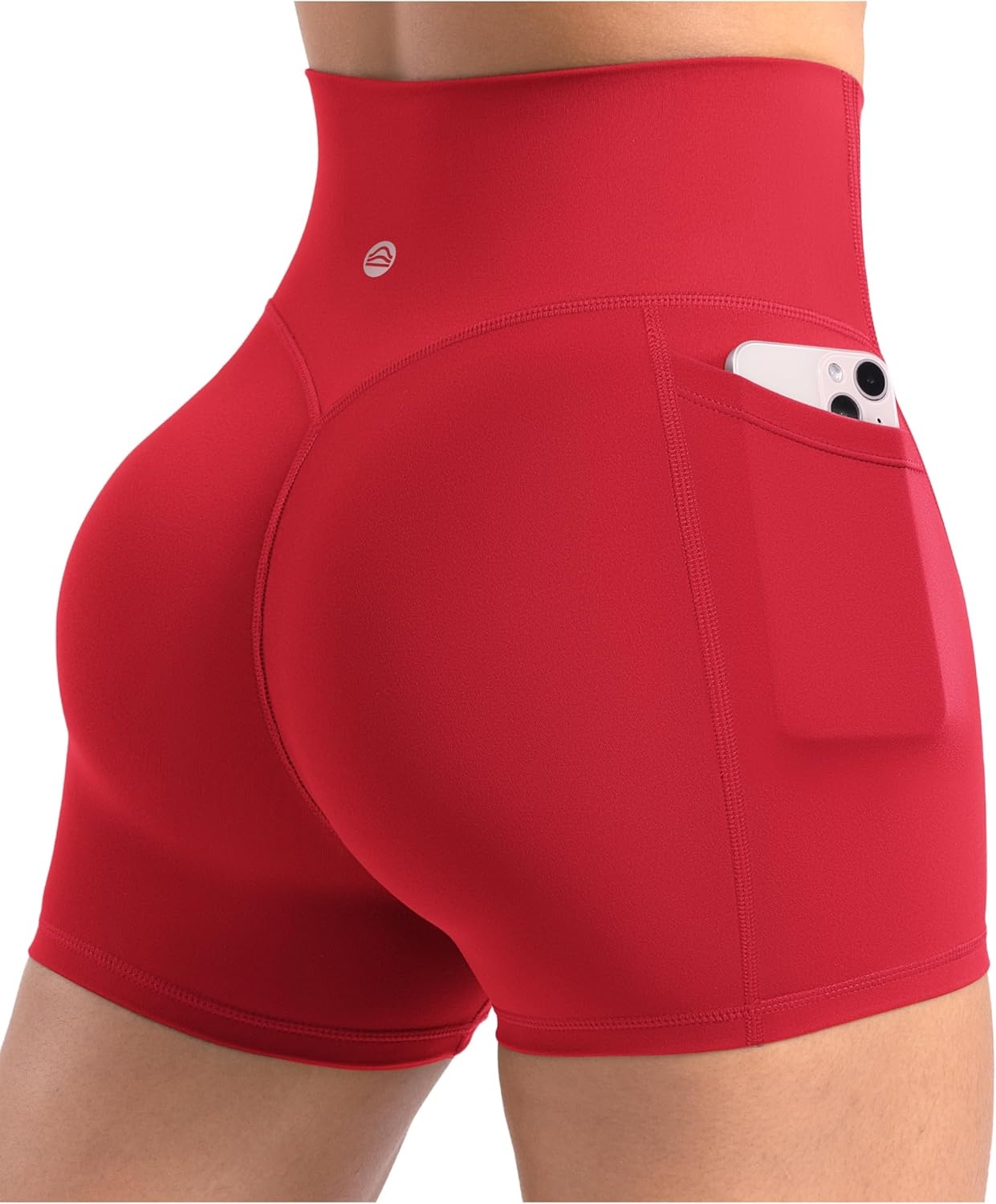 image:imageENERBLOOM Workout Biker Shorts Womens with Pockets High Waist Yoga 2546810 Gym Running Volleyball Athletic ShortsScarlet