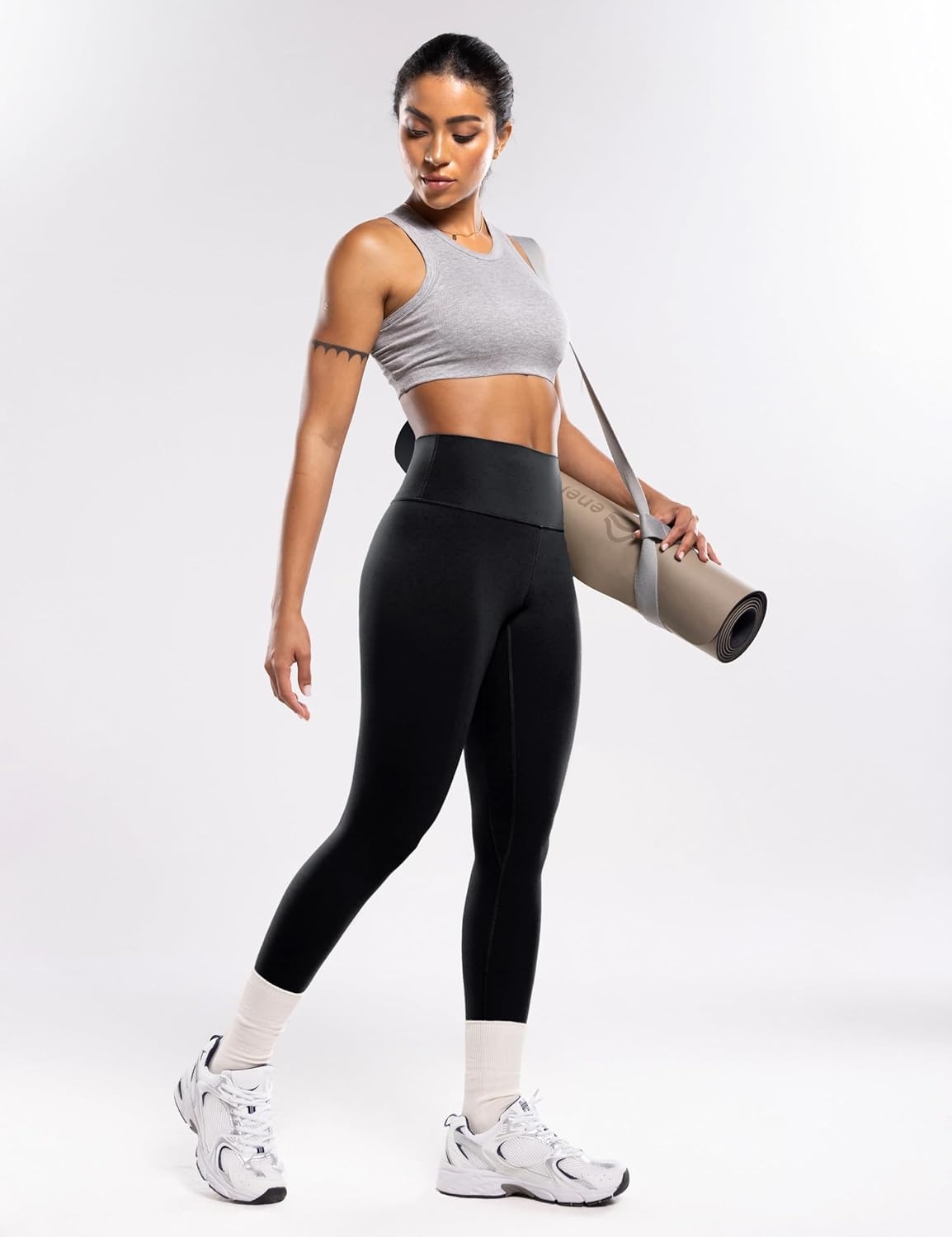 image:imageENERBLOOM Workout Leggings for Women Yoga Pants High Waisted Athletic Tights Silky Feel 21232528 Gym Activewear LoungeBlack