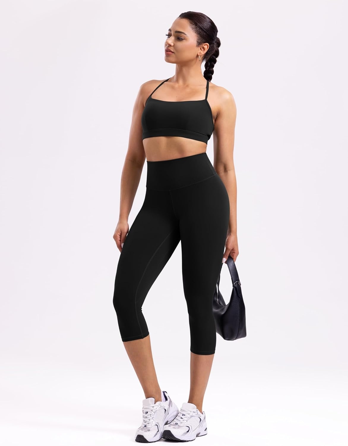 image:imageENERBLOOM Workout Leggings for Women Yoga Pants High Waisted Athletic Tights Silky Feel 21232528 Gym Activewear LoungeBlack