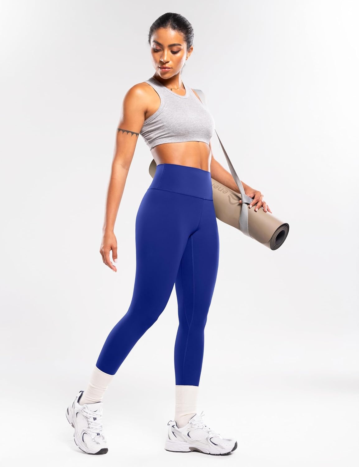 image:imageENERBLOOM Workout Leggings for Women Yoga Pants High Waisted Athletic Tights Silky Feel 21232528 Gym Activewear LoungeCrashed Blue