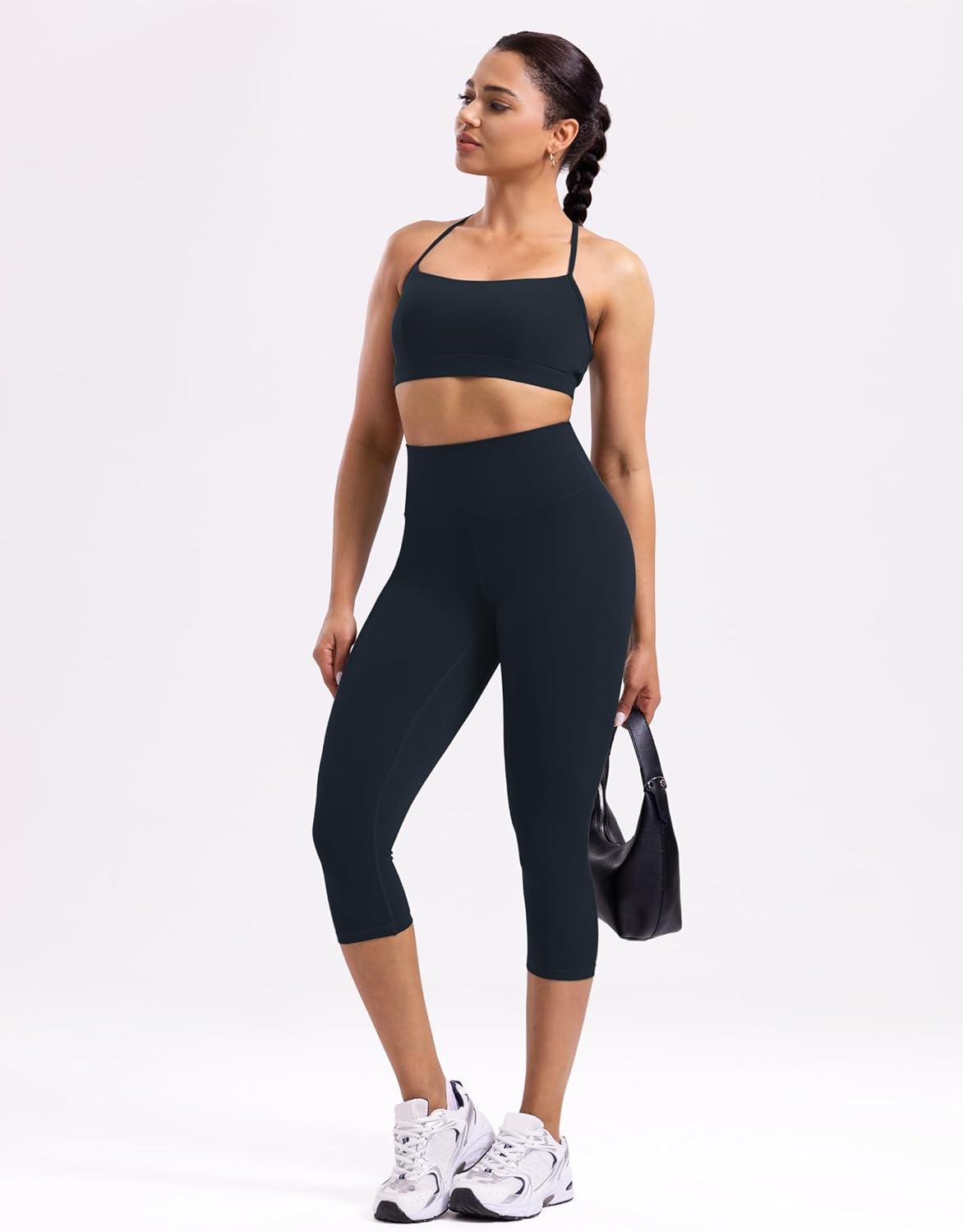 image:imageENERBLOOM Workout Leggings for Women Yoga Pants High Waisted Athletic Tights Silky Feel 21232528 Gym Activewear LoungeDark Navy