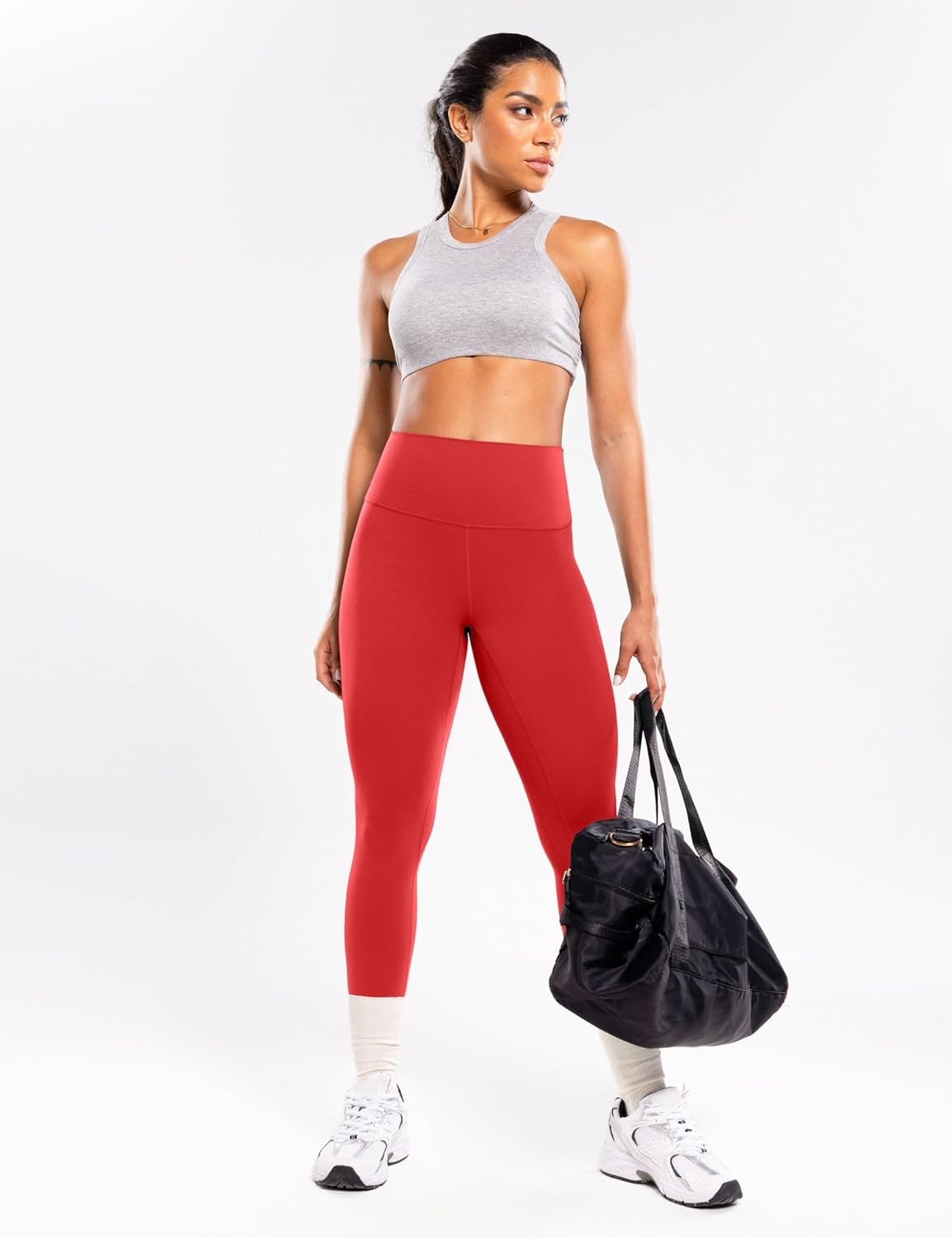 image:imageENERBLOOM Workout Leggings for Women Yoga Pants High Waisted Athletic Tights Silky Feel 21232528 Gym Activewear LoungeDeep Red