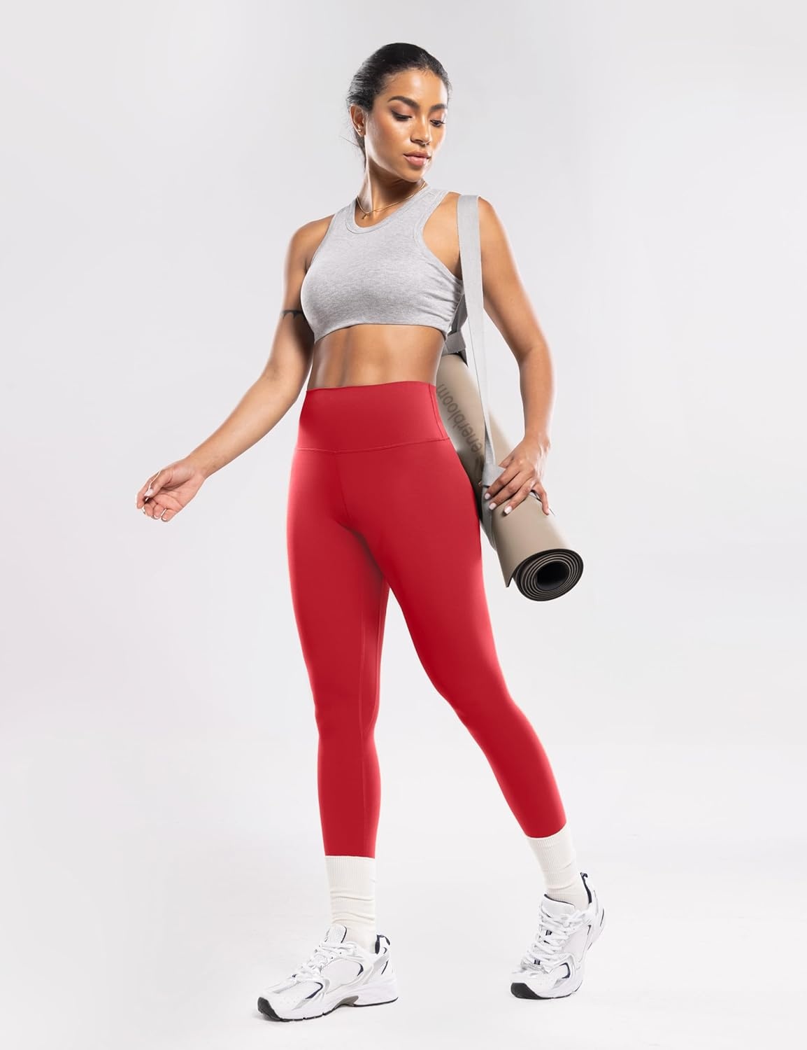 image:imageENERBLOOM Workout Leggings for Women Yoga Pants High Waisted Athletic Tights Silky Feel 21232528 Gym Activewear LoungeDeep Red