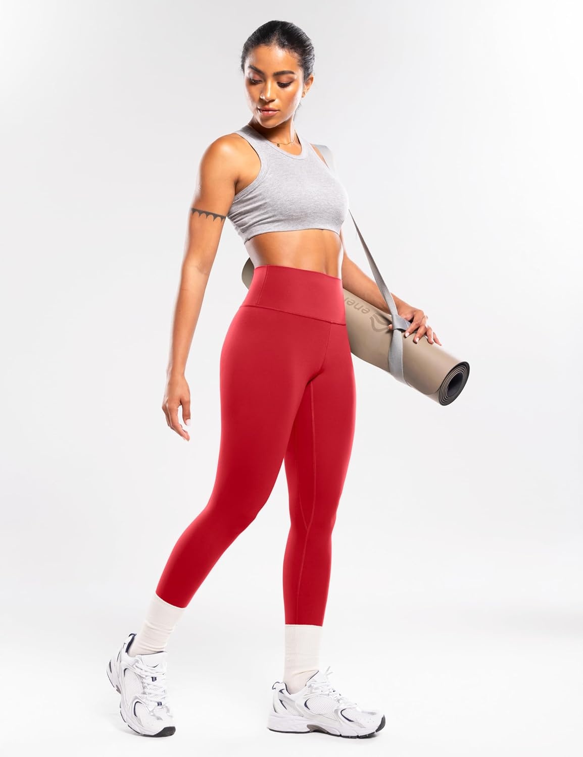 image:imageENERBLOOM Workout Leggings for Women Yoga Pants High Waisted Athletic Tights Silky Feel 21232528 Gym Activewear LoungeDeep Red