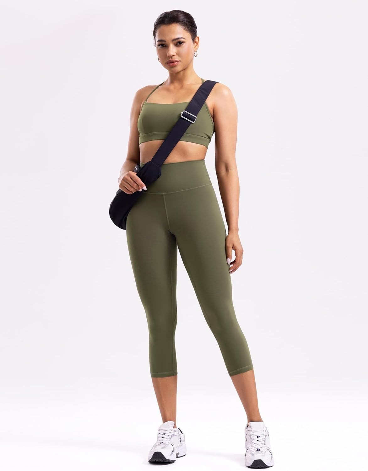 image:imageENERBLOOM Workout Leggings for Women Yoga Pants High Waisted Athletic Tights Silky Feel 21232528 Gym Activewear LoungeGreen