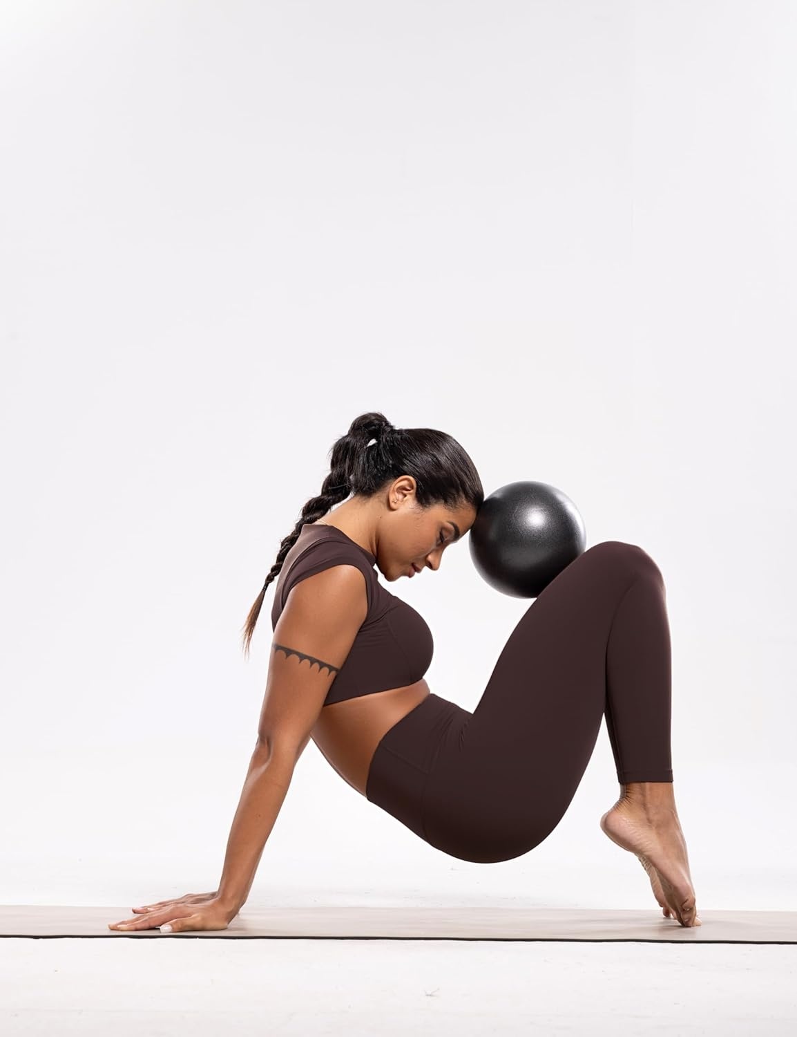 image:imageENERBLOOM Workout Leggings for Women Yoga Pants High Waisted Athletic Tights Silky Feel 21232528 Gym Activewear LoungeHot Fudge Brown