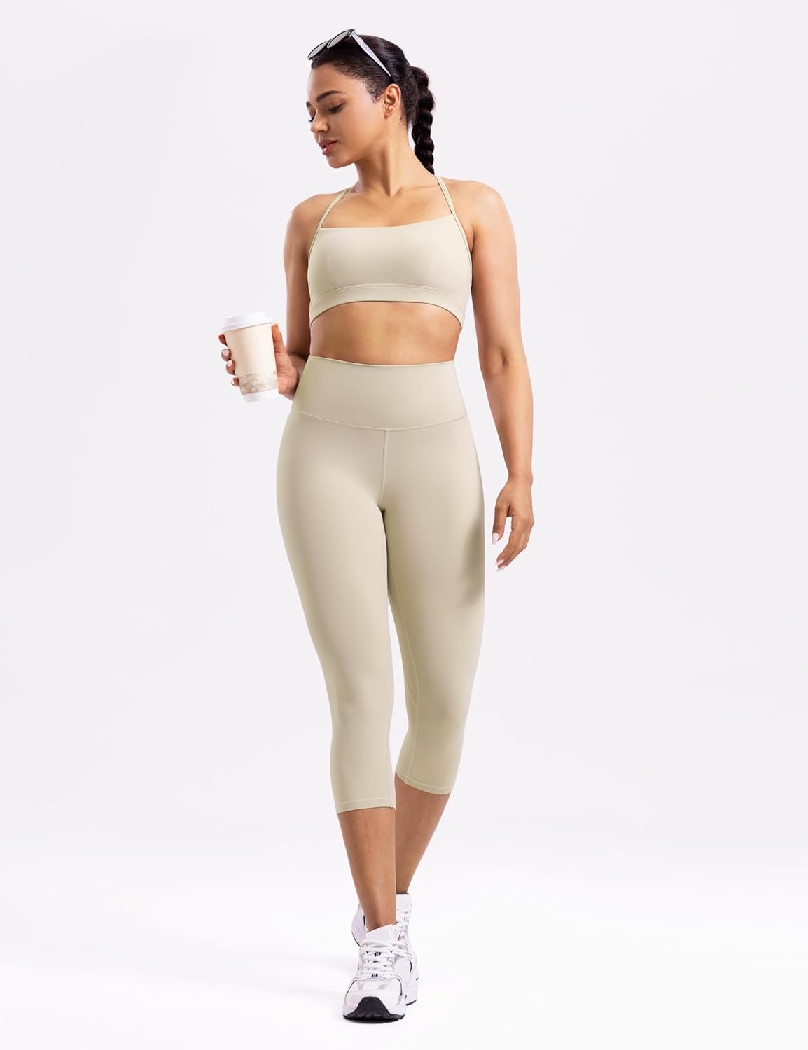 image:imageENERBLOOM Workout Leggings for Women Yoga Pants High Waisted Athletic Tights Silky Feel 21232528 Gym Activewear LoungeKhaki