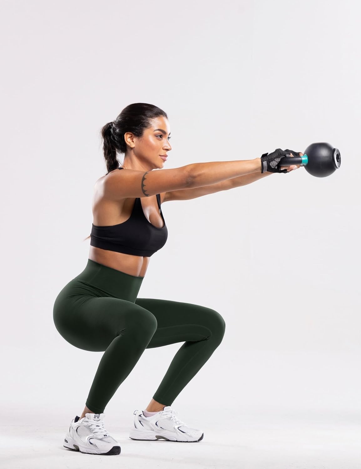 image:imageENERBLOOM Workout Leggings for Women Yoga Pants High Waisted Athletic Tights Silky Feel 21232528 Gym Activewear LoungeLegend Green