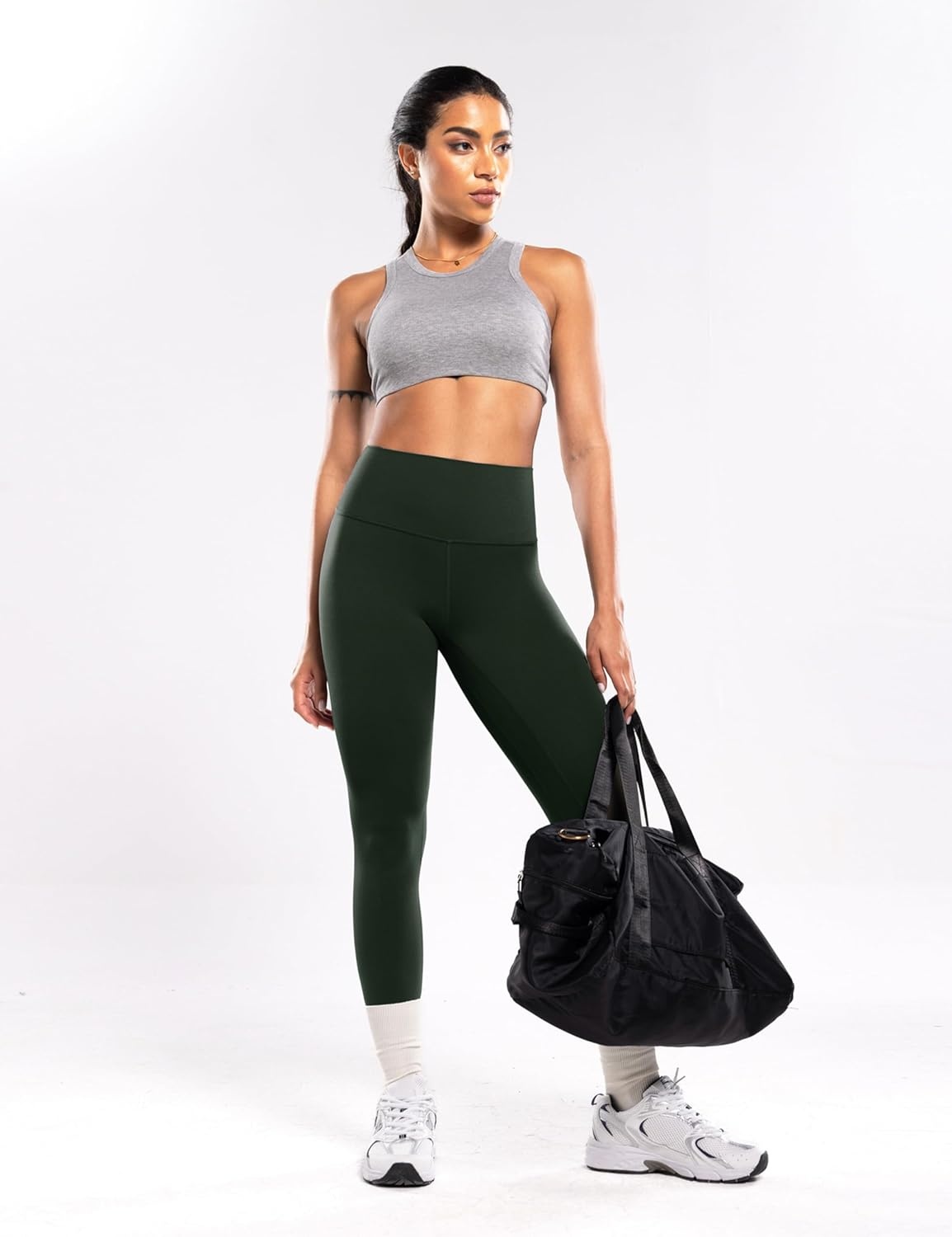 image:imageENERBLOOM Workout Leggings for Women Yoga Pants High Waisted Athletic Tights Silky Feel 21232528 Gym Activewear LoungeLegend Green