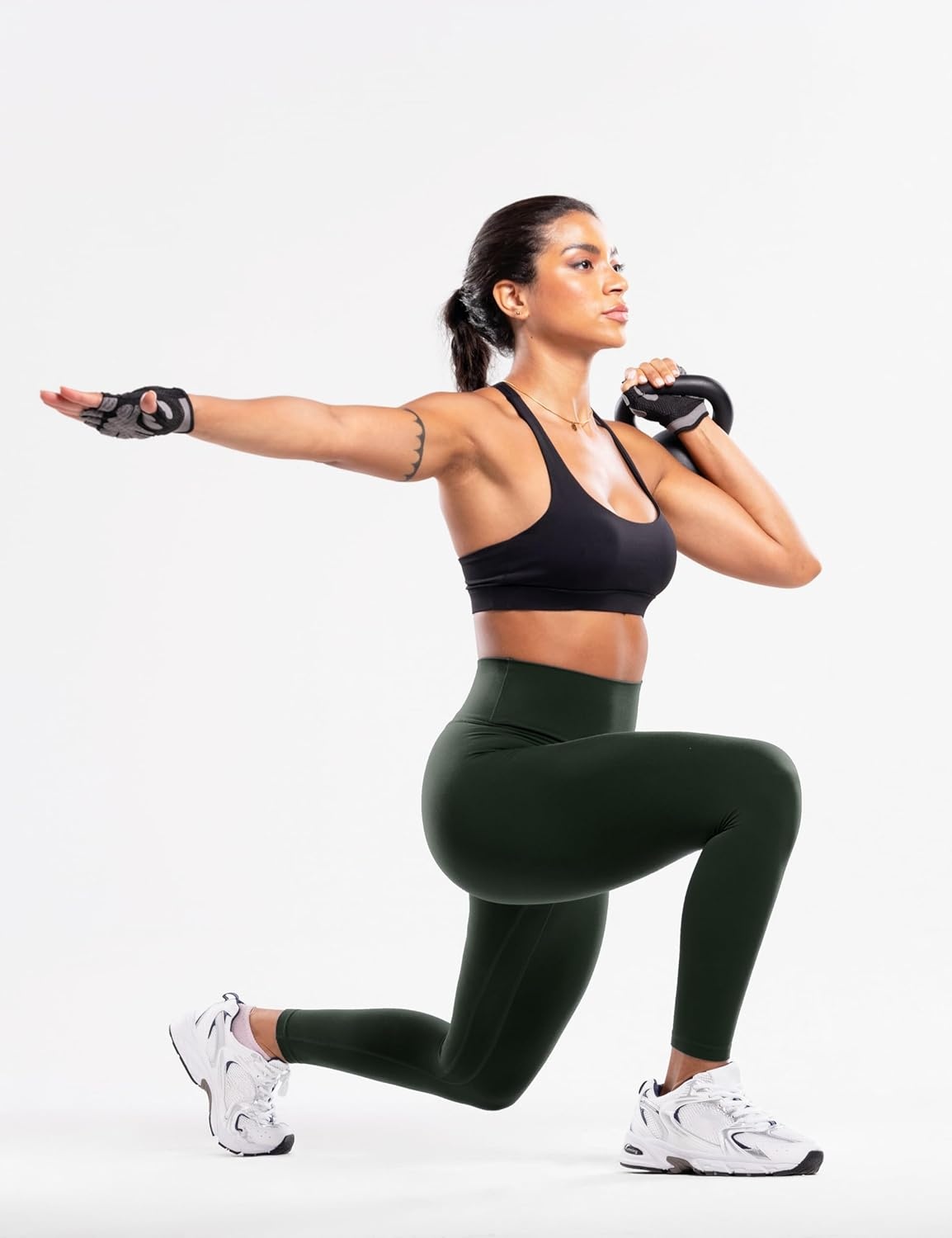 image:imageENERBLOOM Workout Leggings for Women Yoga Pants High Waisted Athletic Tights Silky Feel 21232528 Gym Activewear LoungeLegend Green