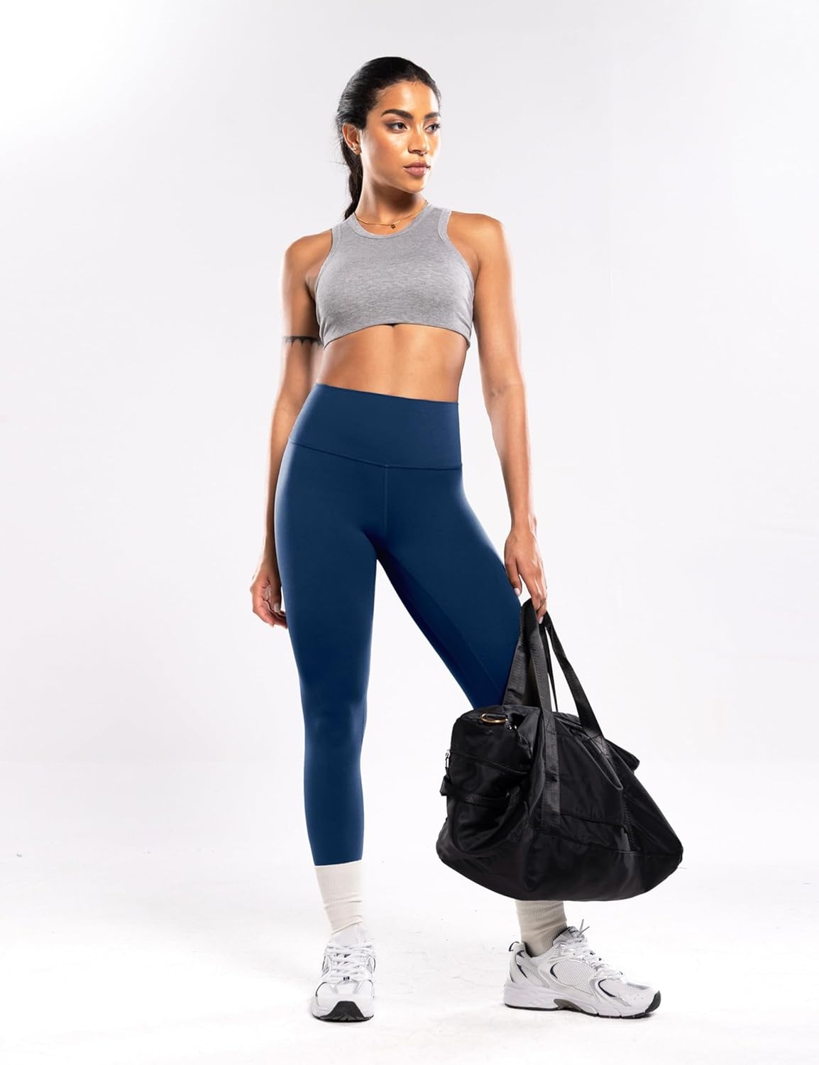 image:imageENERBLOOM Workout Leggings for Women Yoga Pants High Waisted Athletic Tights Silky Feel 21232528 Gym Activewear LoungeNavy Blue