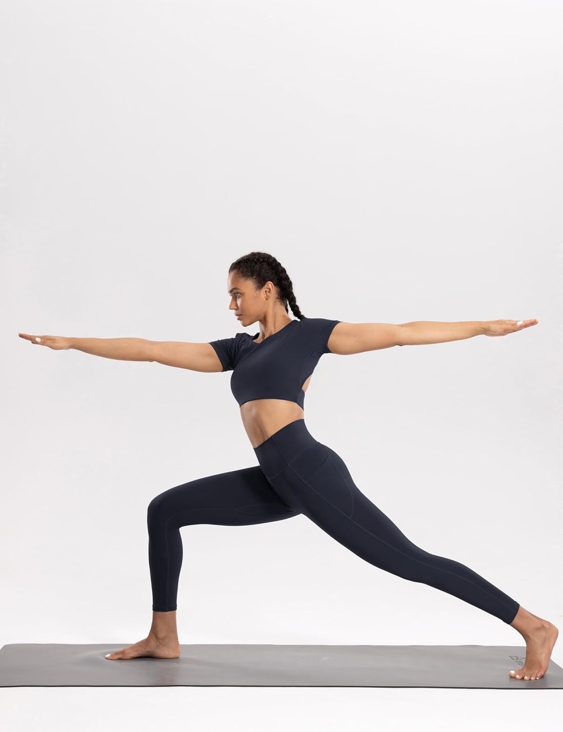 image:imageENERBLOOM Workout Leggings with Pockets for Women High Waist Yoga Pants 2528 Cream Soft Lightweight Athletic Gym TightsDark Navy