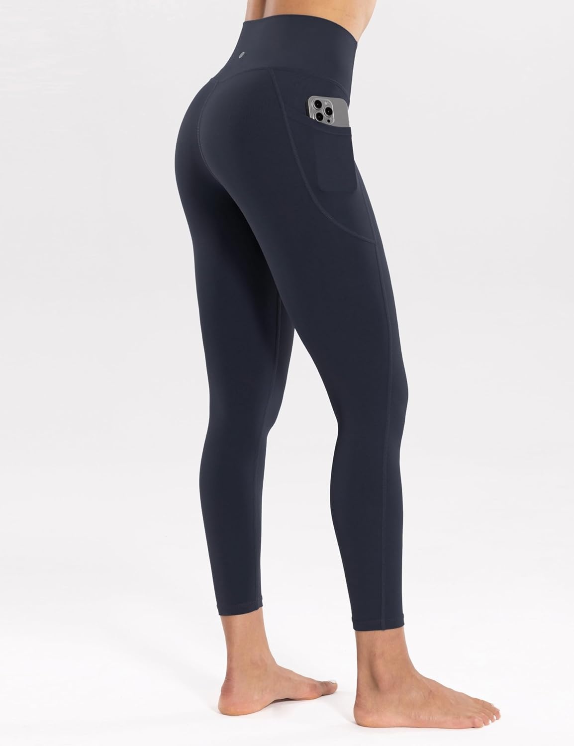 image:imageENERBLOOM Workout Leggings with Pockets for Women High Waist Yoga Pants 2528 Cream Soft Lightweight Athletic Gym TightsDark Navy