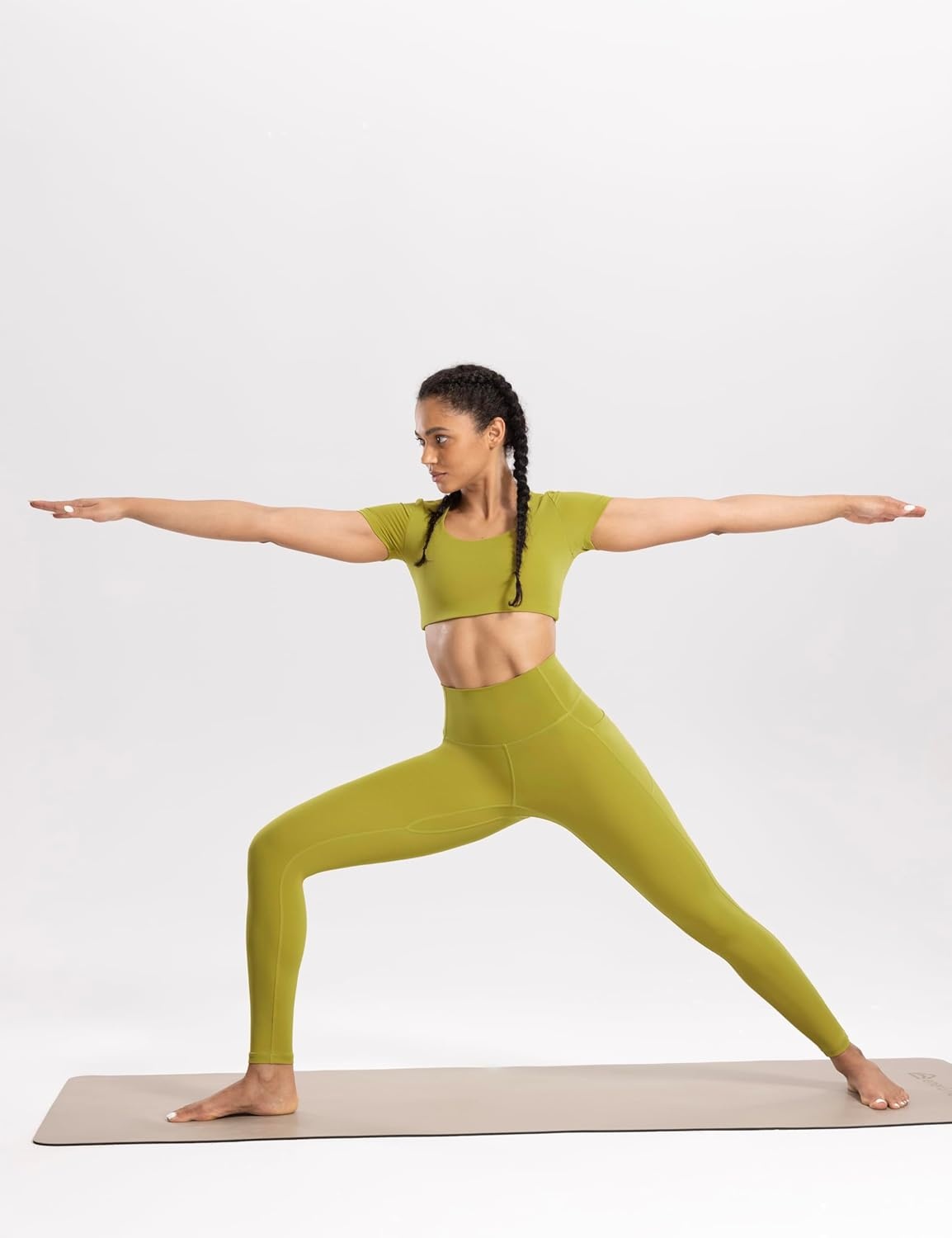 image:imageENERBLOOM Workout Leggings with Pockets for Women High Waist Yoga Pants 2528 Cream Soft Lightweight Athletic Gym TightsGinger Yellow