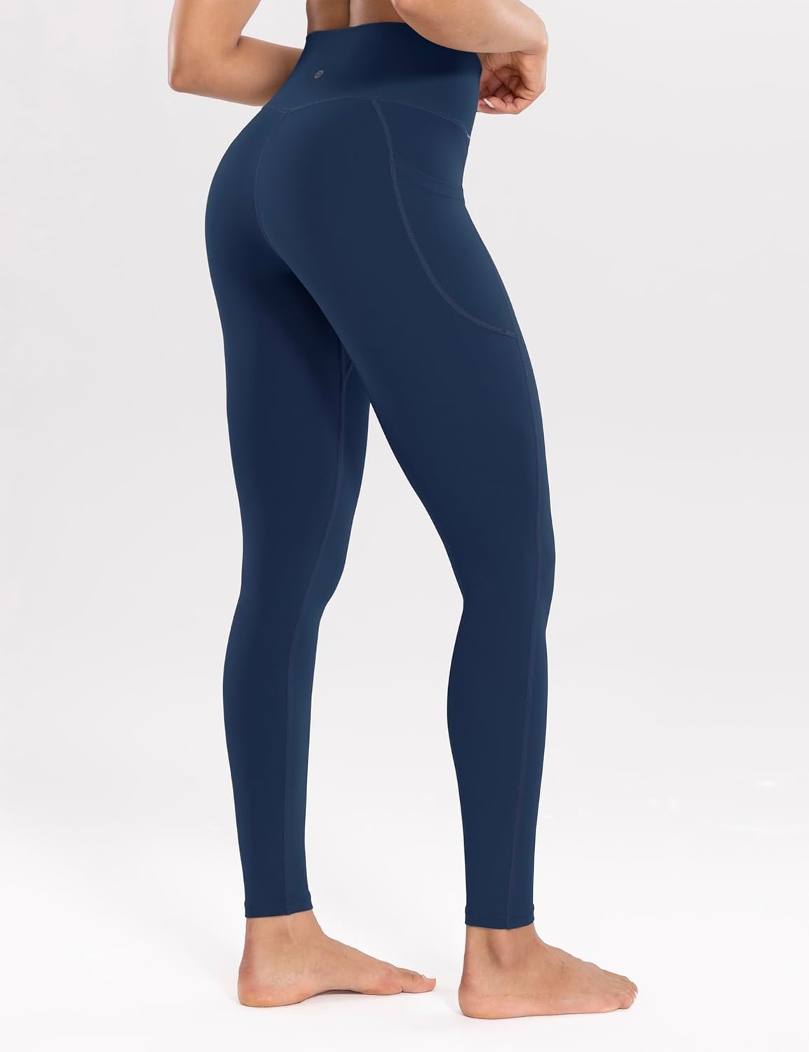image:imageENERBLOOM Workout Leggings with Pockets for Women High Waist Yoga Pants 2528 Cream Soft Lightweight Athletic Gym TightsNavy Blue