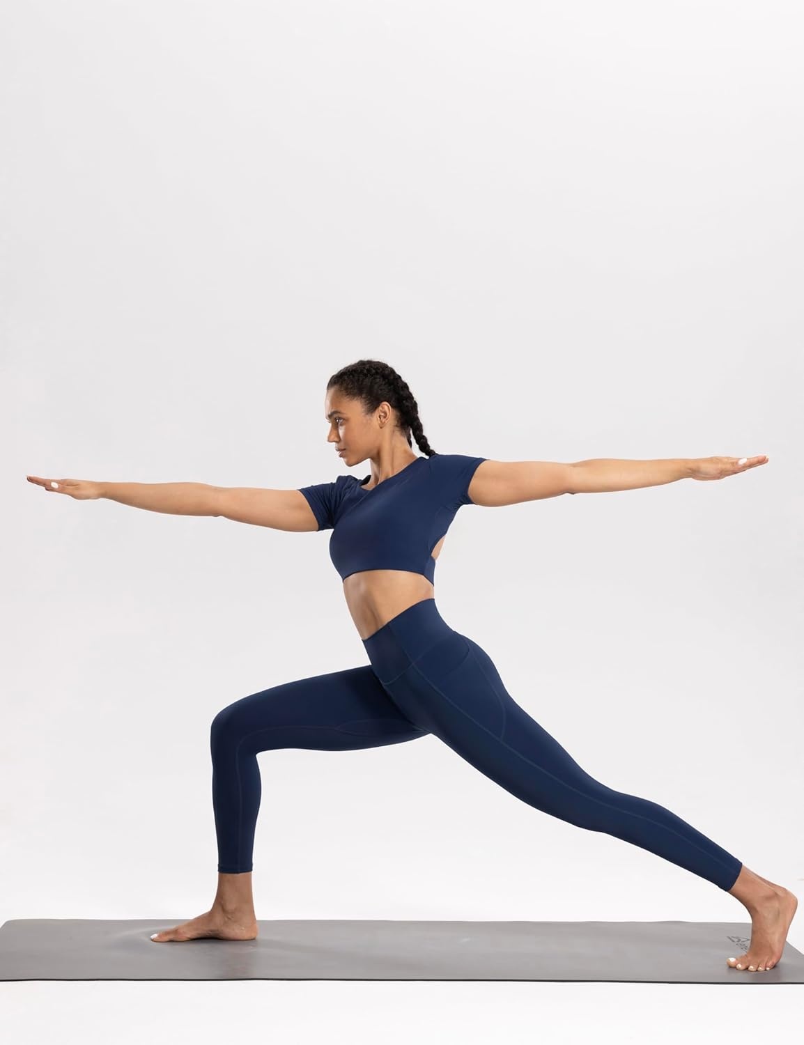 image:imageENERBLOOM Workout Leggings with Pockets for Women High Waist Yoga Pants 2528 Cream Soft Lightweight Athletic Gym TightsNavy Blue