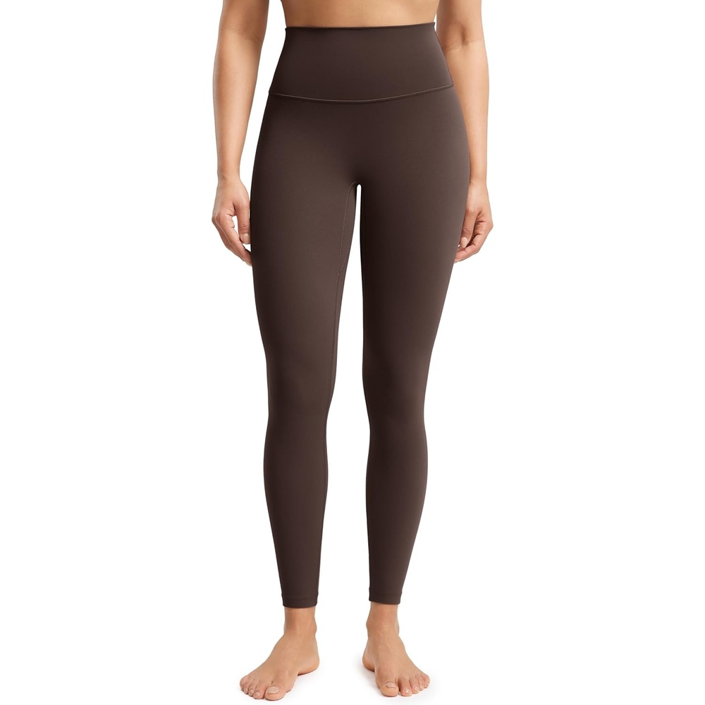 image:imageENERBLOOM No Front Seam Workout Leggings for Women 2528 Yoga Pants Athletic High Waisted Lounge Pilates Gym TightsBrown