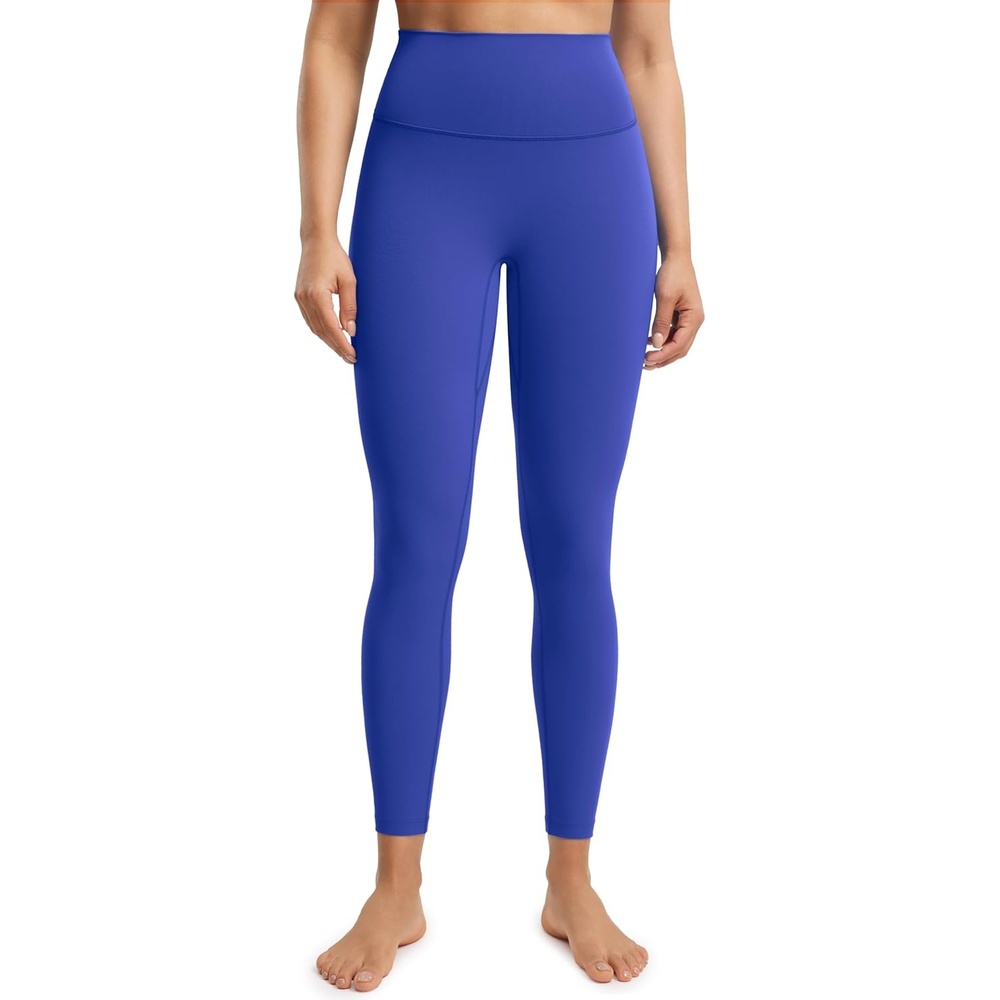 image:imageENERBLOOM No Front Seam Workout Leggings for Women 2528 Yoga Pants Athletic High Waisted Lounge Pilates Gym TightsCrashed Blue