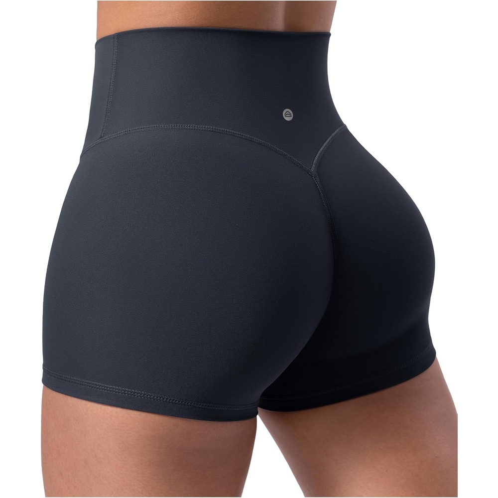image:imageENERBLOOM Womens Biker Shorts Workout 25 4 6 High Waisted No Front Seam Yoga Hidden Scrunch Running Summer Gym ShortDark Navy