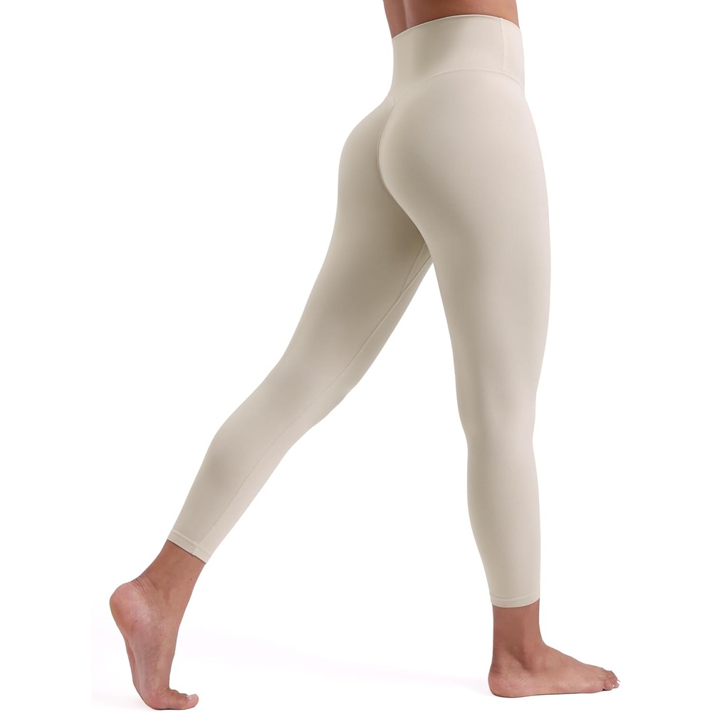 image:imageENERBLOOM Womens Workout Leggings Yoga Pants No Front Seam 2528 High Waisted Hidden Scrunch Butt Athletic Gym TightsKhaki