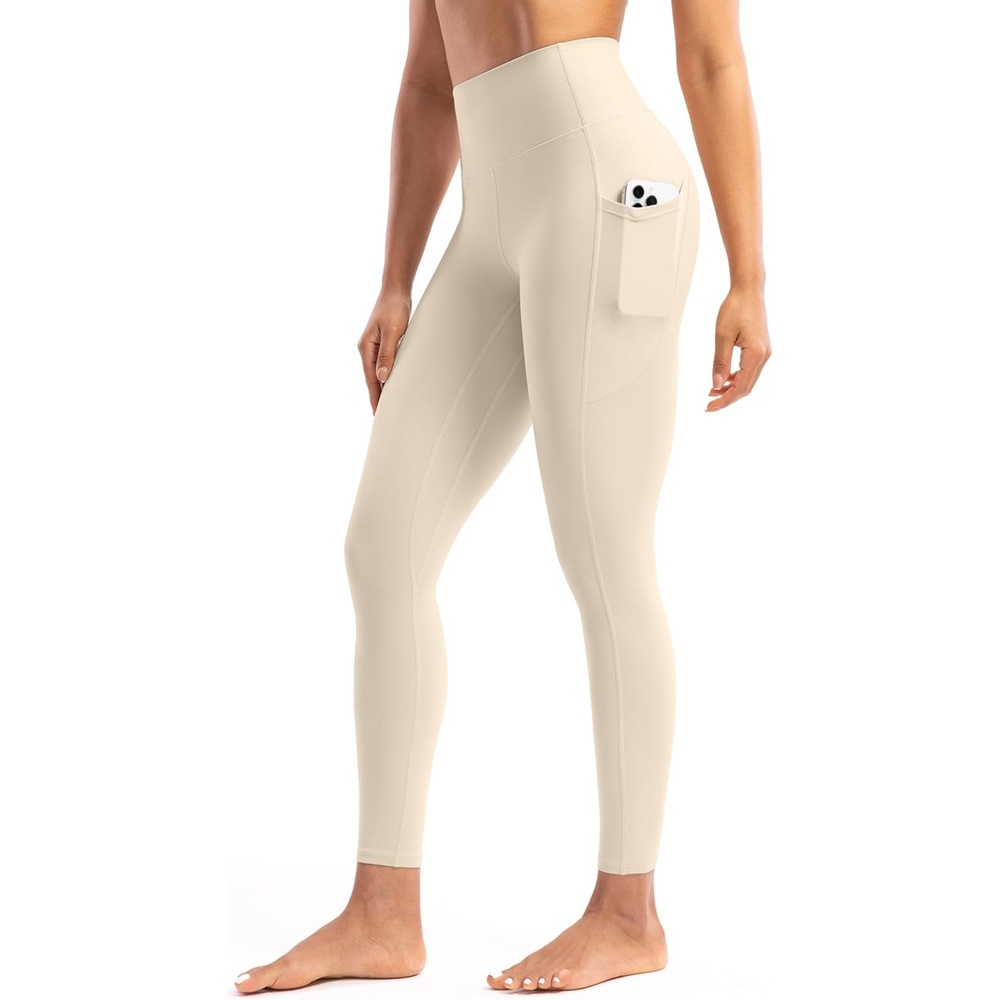image:imageENERBLOOM Womens Workout Leggings with Pockets Yoga Pants 2528 High Waisted Athletic Tights Soft Gym Lounge ActivewearKhaki
