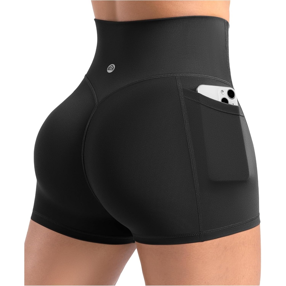 image:imageENERBLOOM Workout Biker Shorts Womens with Pockets High Waist Yoga 2546810 Gym Running Volleyball Athletic ShortsBlack
