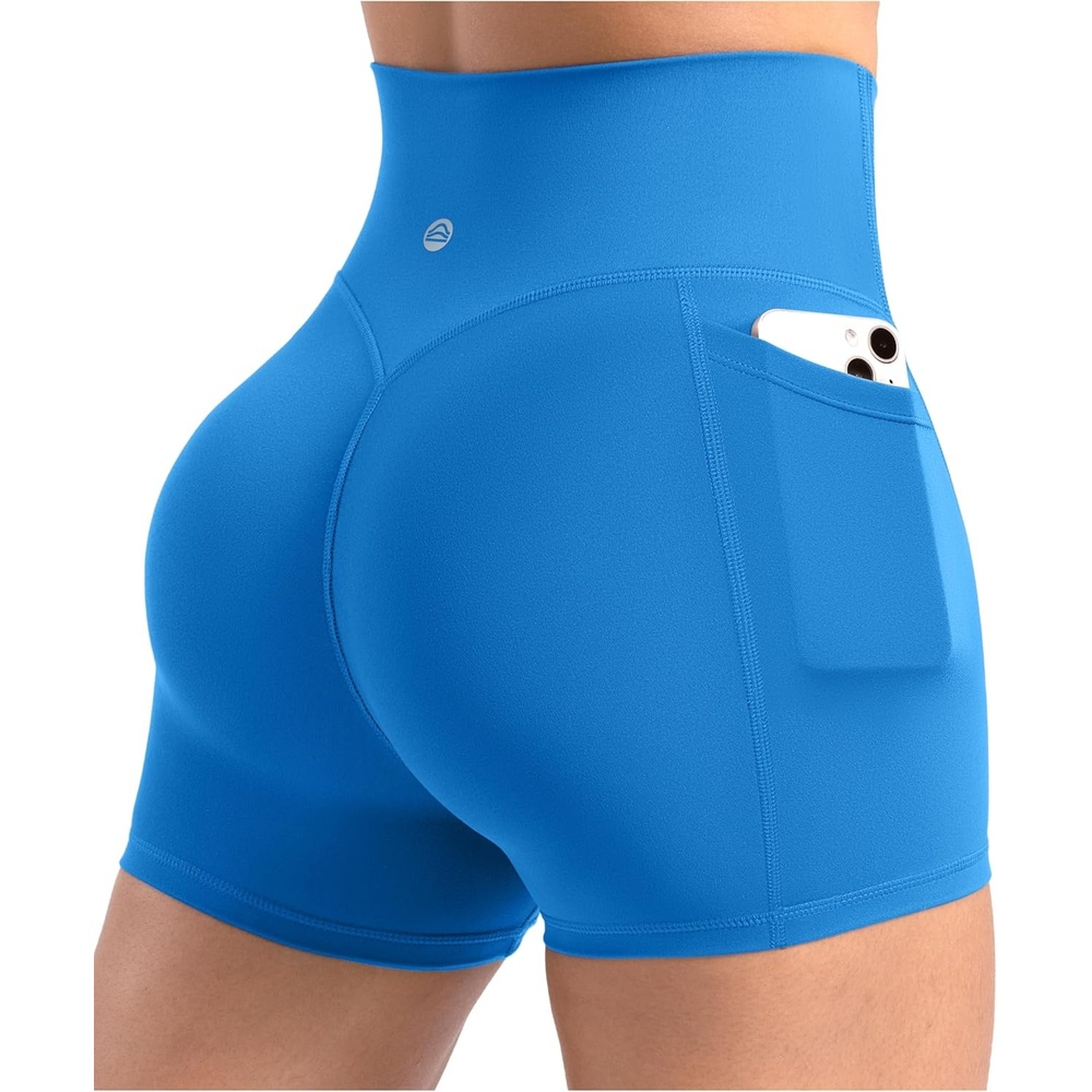 image:imageENERBLOOM Workout Biker Shorts Womens with Pockets High Waist Yoga 2546810 Gym Running Volleyball Athletic ShortsClassic Blue